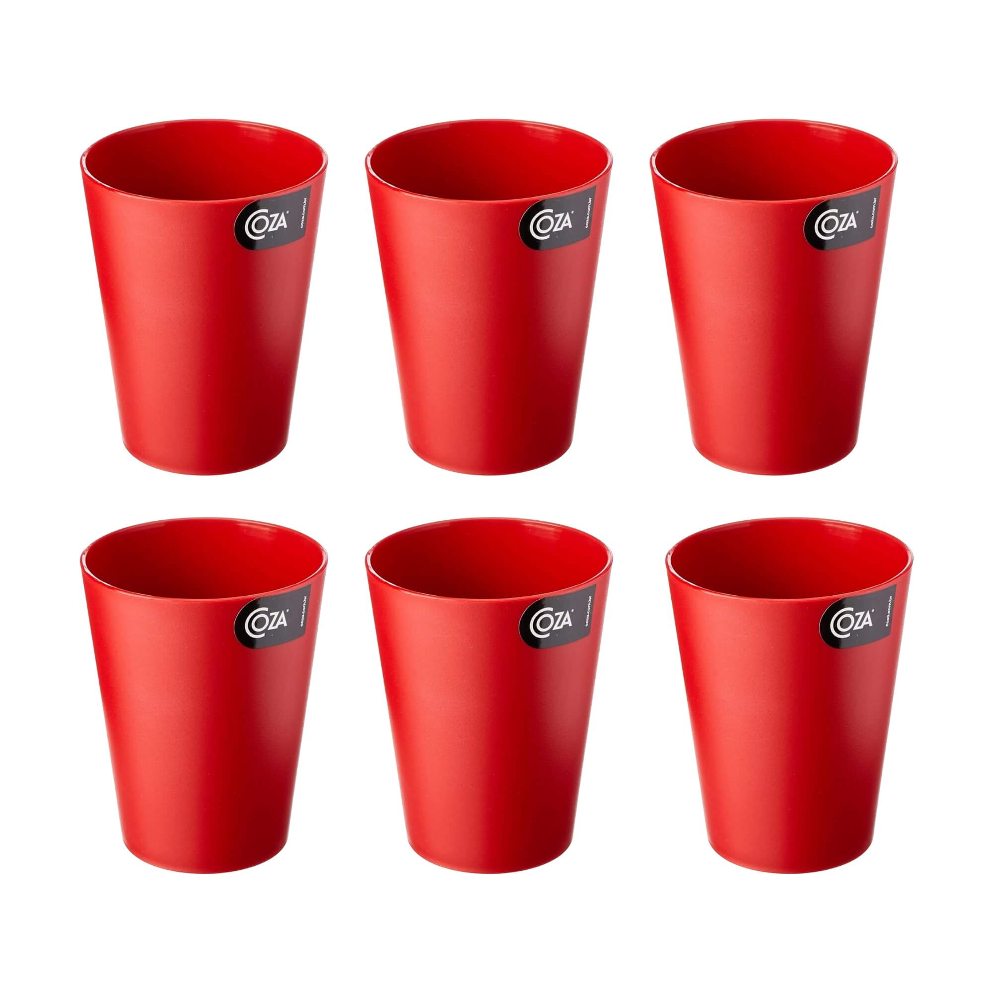 COMP Kit Copo Cônico 6 Unidades 300ml Casual Coza Vermelho Bold - Brinox