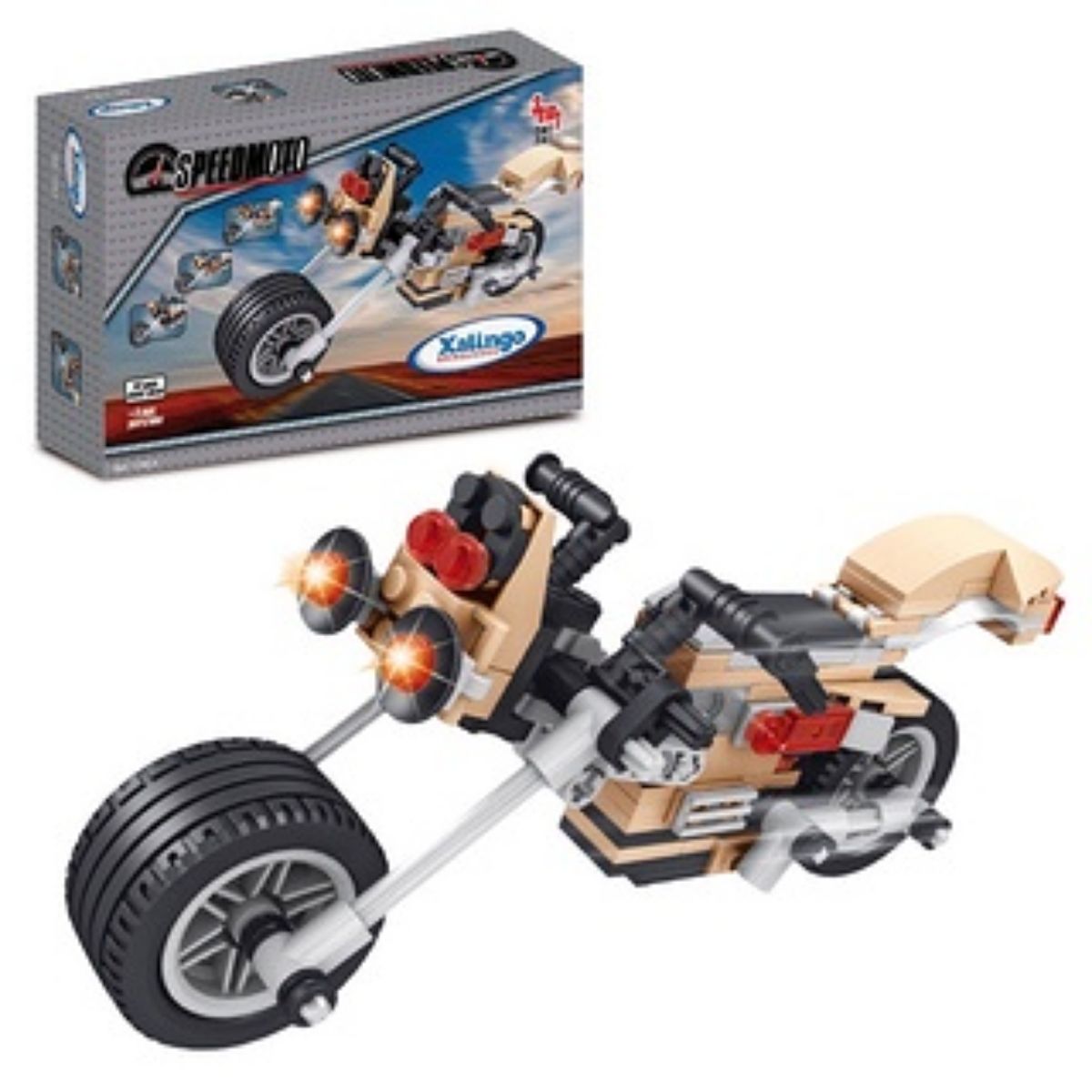 COMP Brinquedo de Encaixar Montar Speed Moto Xalingo 3 em 1 142 Peças + Brinde Massinha Cotiplas