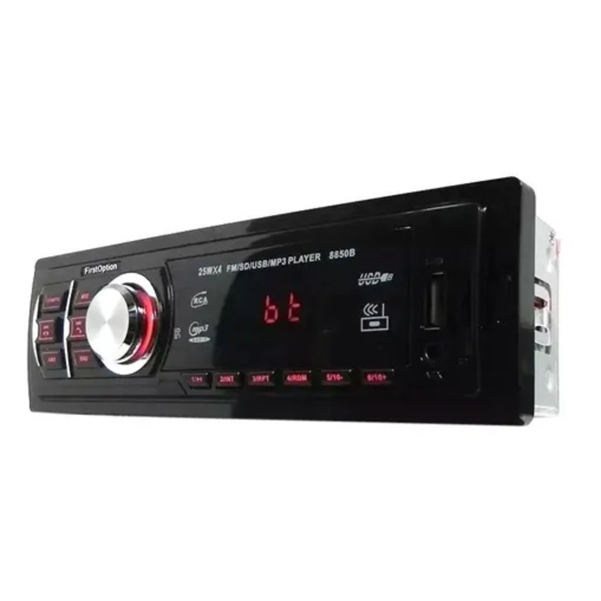 COMP Som Automotivo MP3/BT/SDCARD/FM/USB/AUX C/ Controle FirstOption + Brinde Antena Interna Stetsom