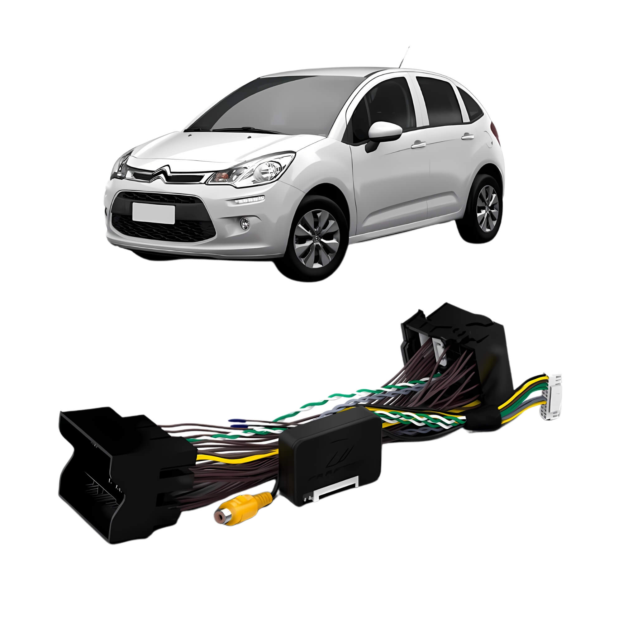 Interface Câmera de Ré C3,C4 Cactus,C4 Lounge, Peugeot 2008, 208 Faaftech FT-RC-PC - 7898689731000