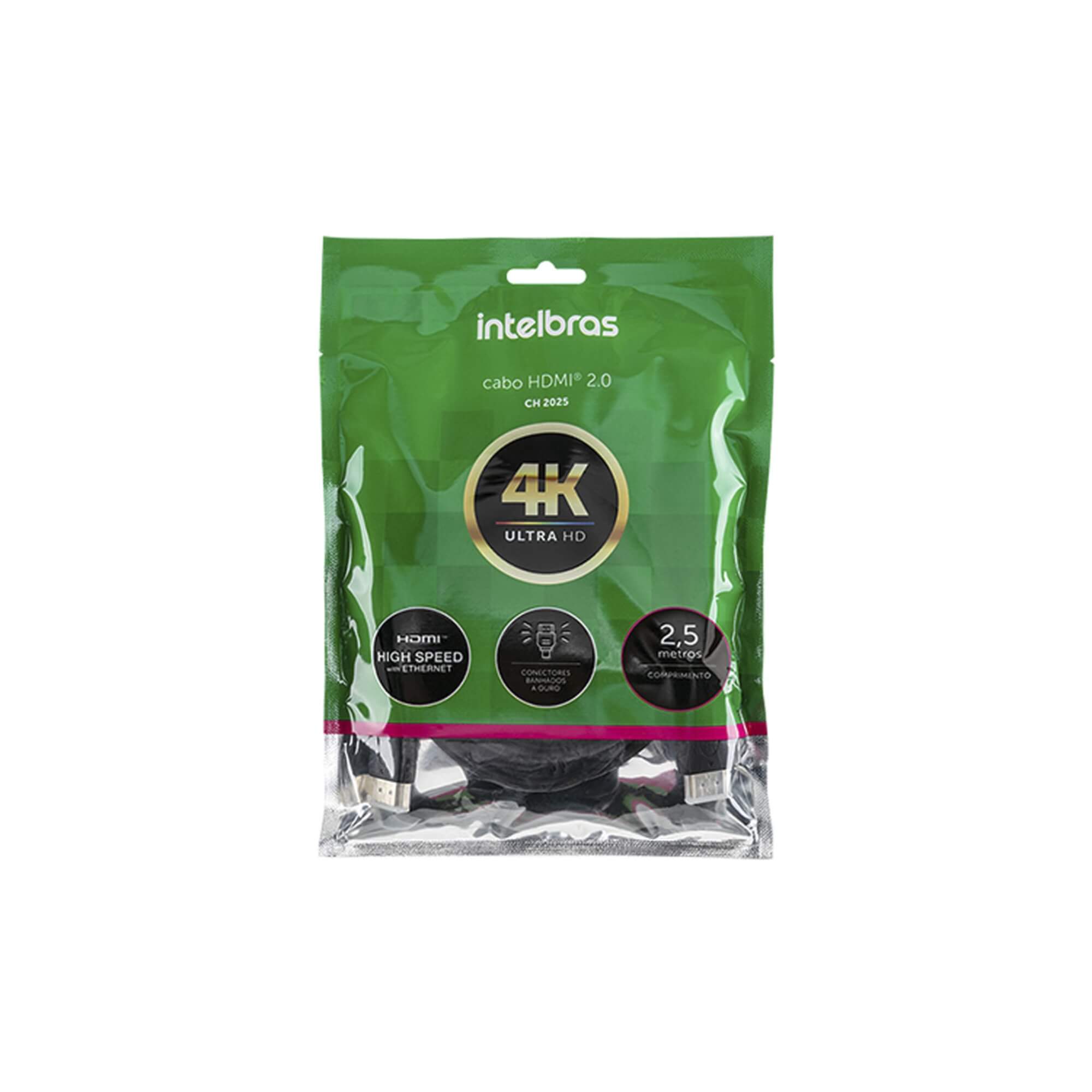 Cabo Conector HDMI 2.0 2,5M CH2025 Intelbras - 4142026