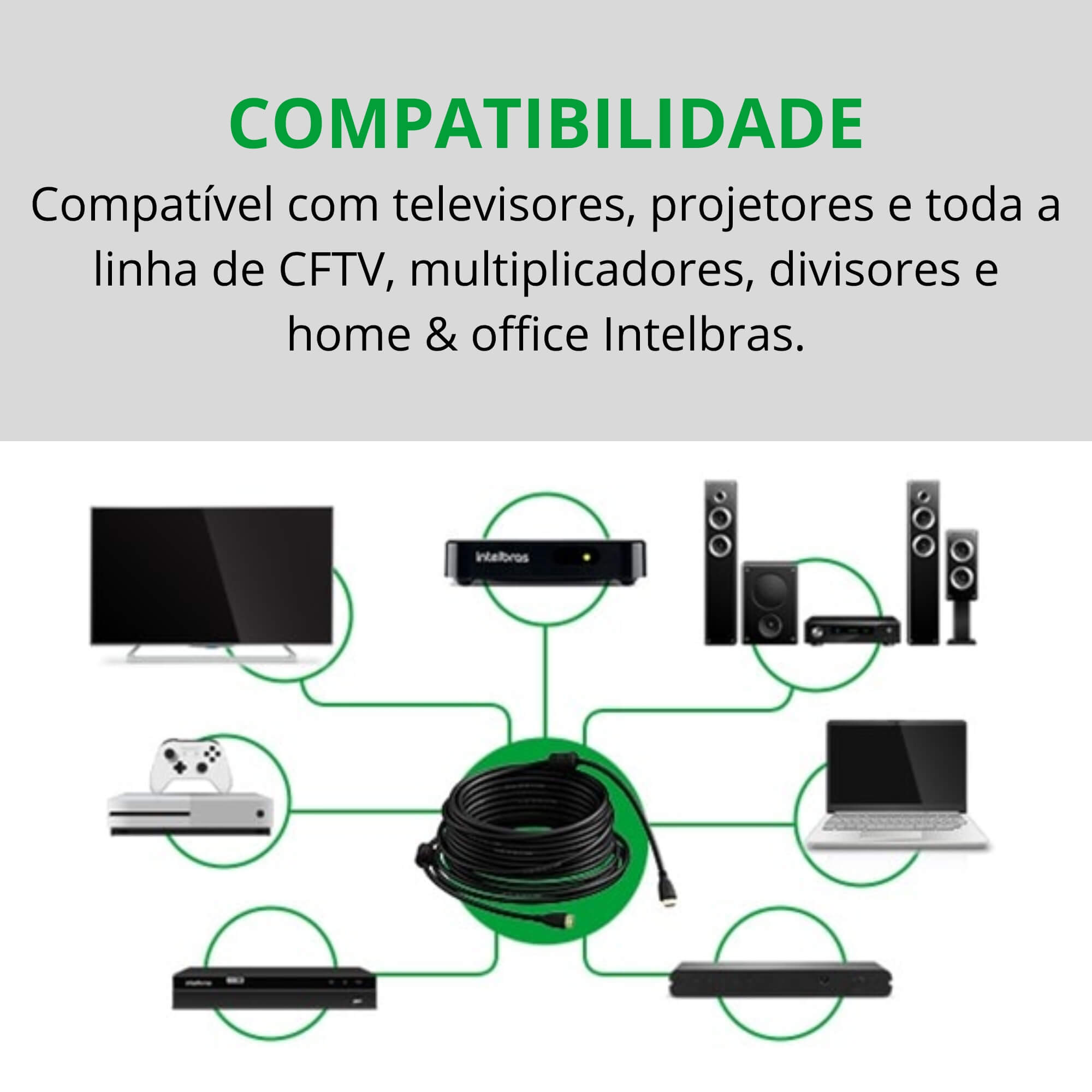 Cabo HDMI 2.0 Ultra HD 4K 10 Metros CHF 2010 Intelbras - 4140002