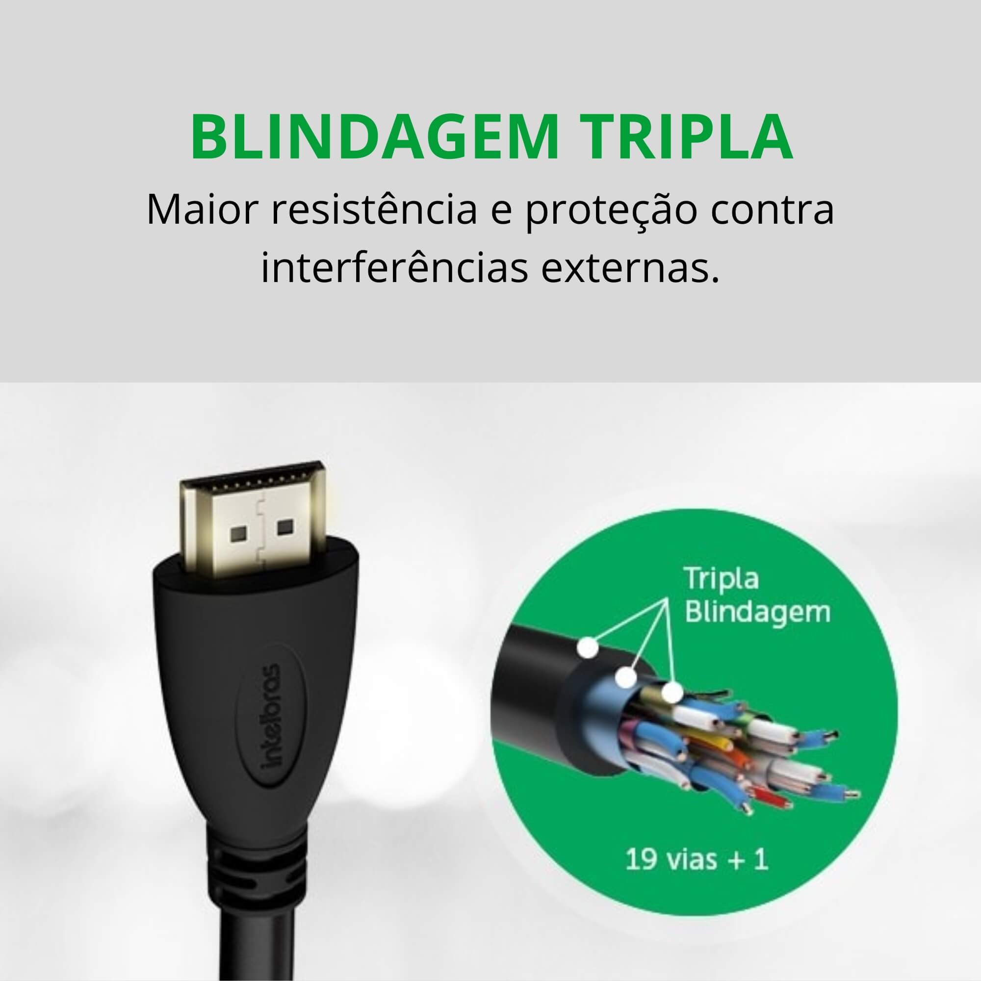 Cabo HDMI 2.0 Ultra HD 4K 10 Metros CHF 2010 Intelbras - 4140002
