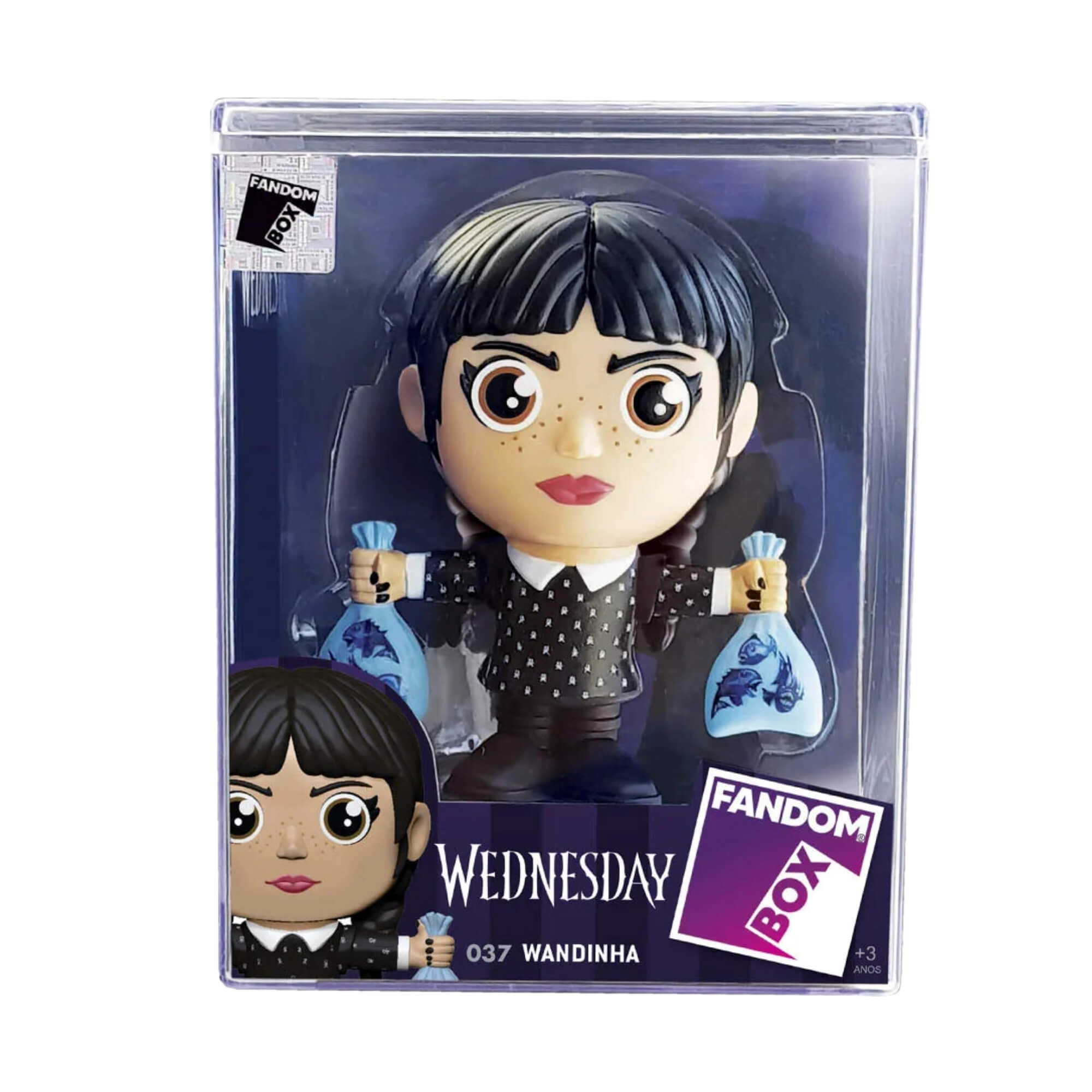 VAR Coleção Wandinha 1x Boneco Fandom Box - Líder Personagem:Wandinha C/ Peixes