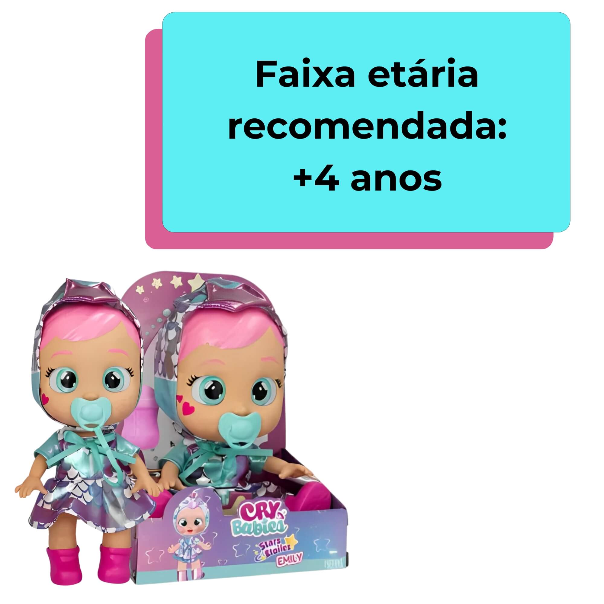 VAR Cry Babies Stars 1x Boneca C/ Olhos que Brilham - Multikids