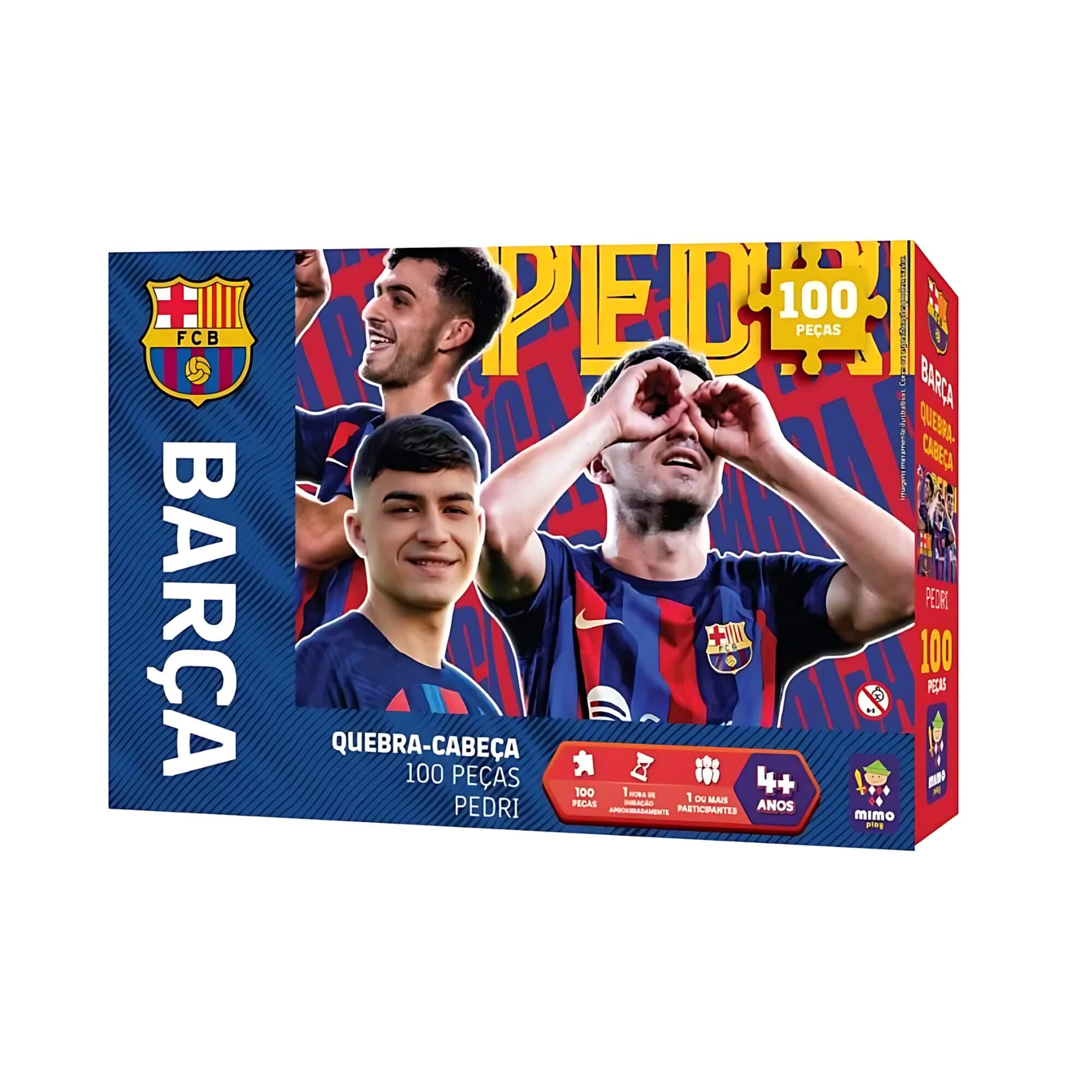 VAR Coleção 1x Quebra-Cabeça Barça 100 Peças - Mimo Toys Jogador:Pedri