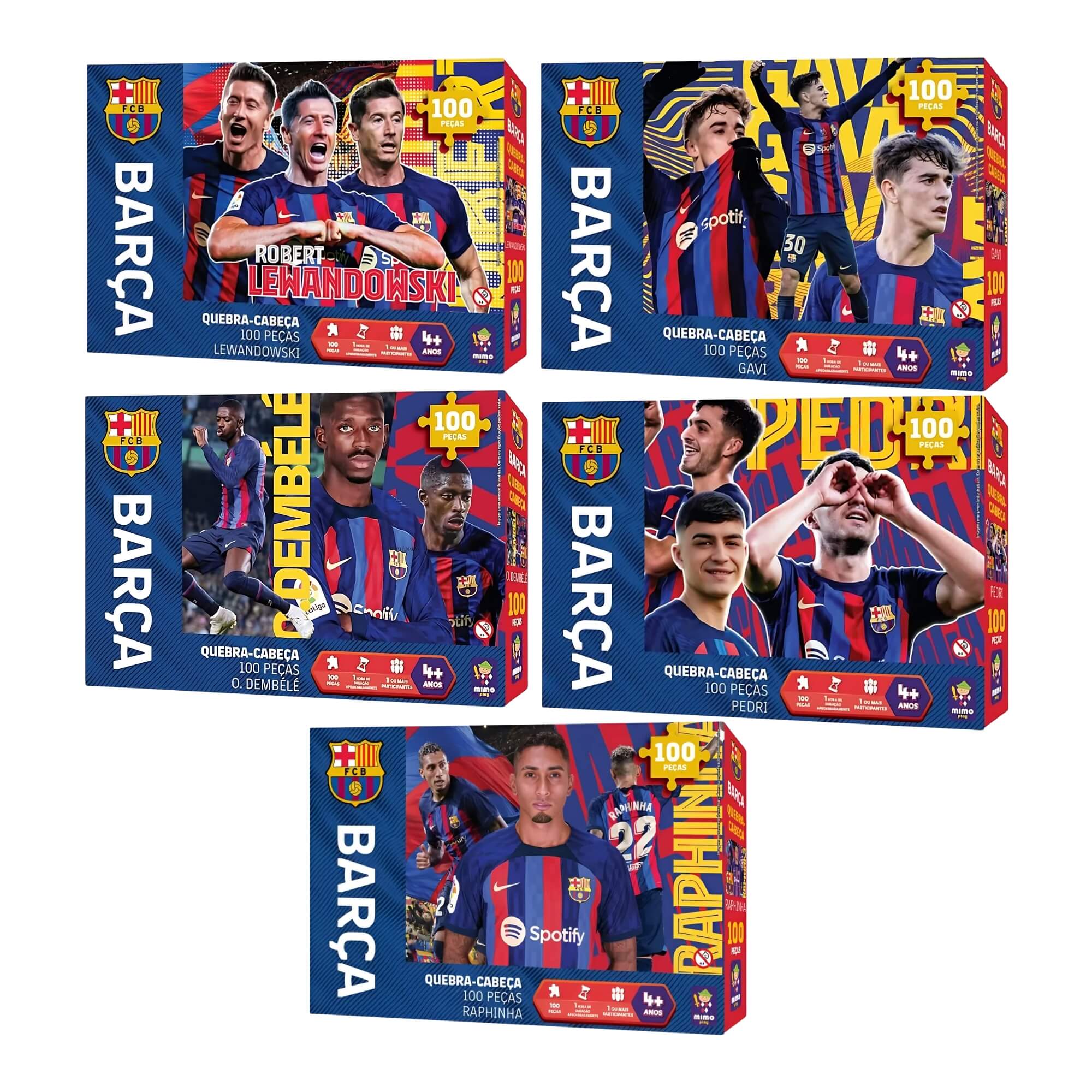 VAR Coleção 1x Quebra-Cabeça Barça 100 Peças - Mimo Toys
