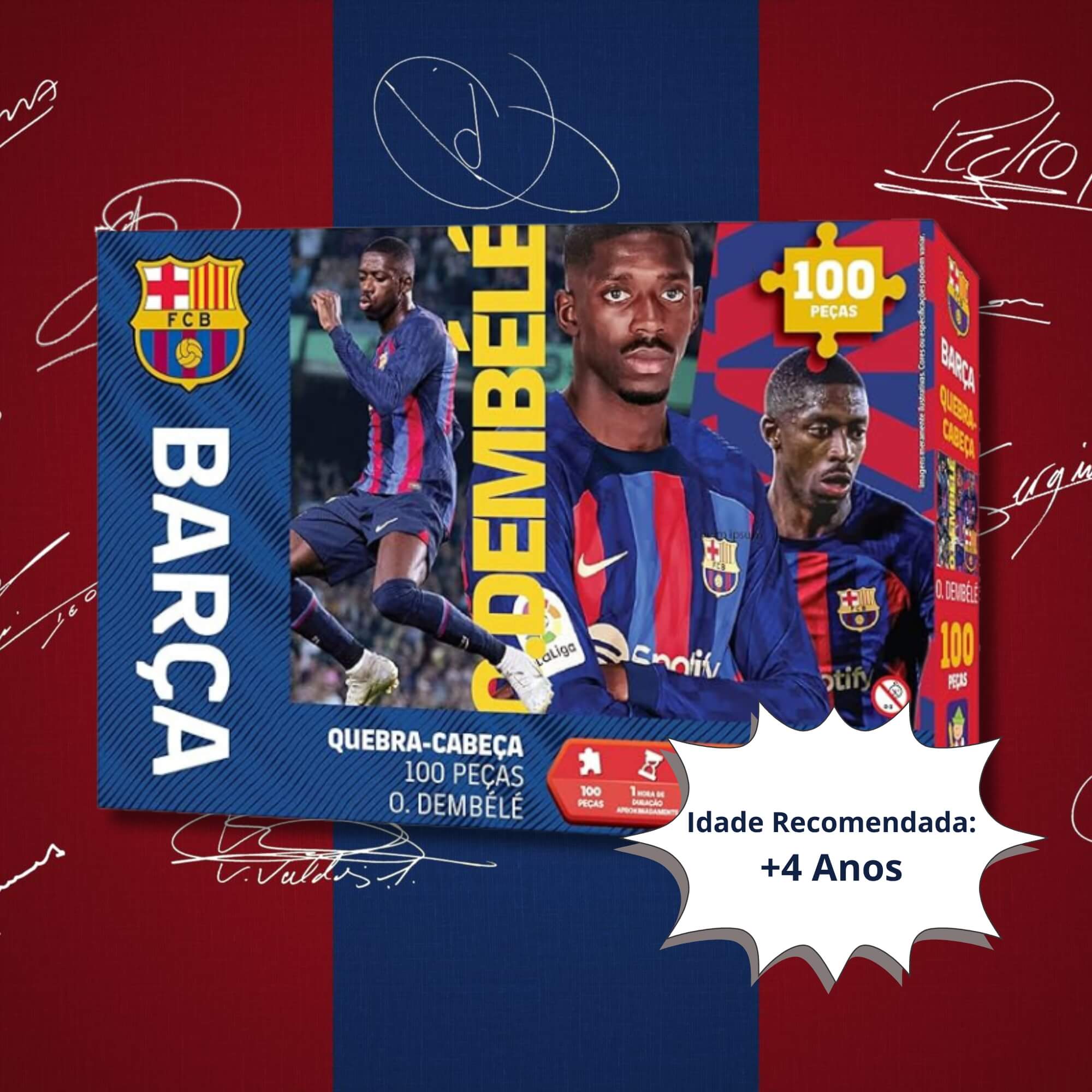 VAR Coleção 1x Quebra-Cabeça Barça 100 Peças - Mimo Toys