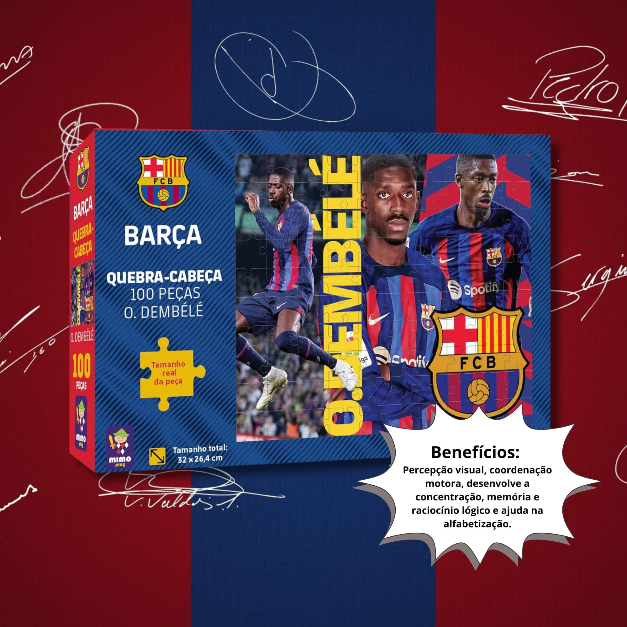 VAR Coleção 1x Quebra-Cabeça Barça 100 Peças - Mimo Toys