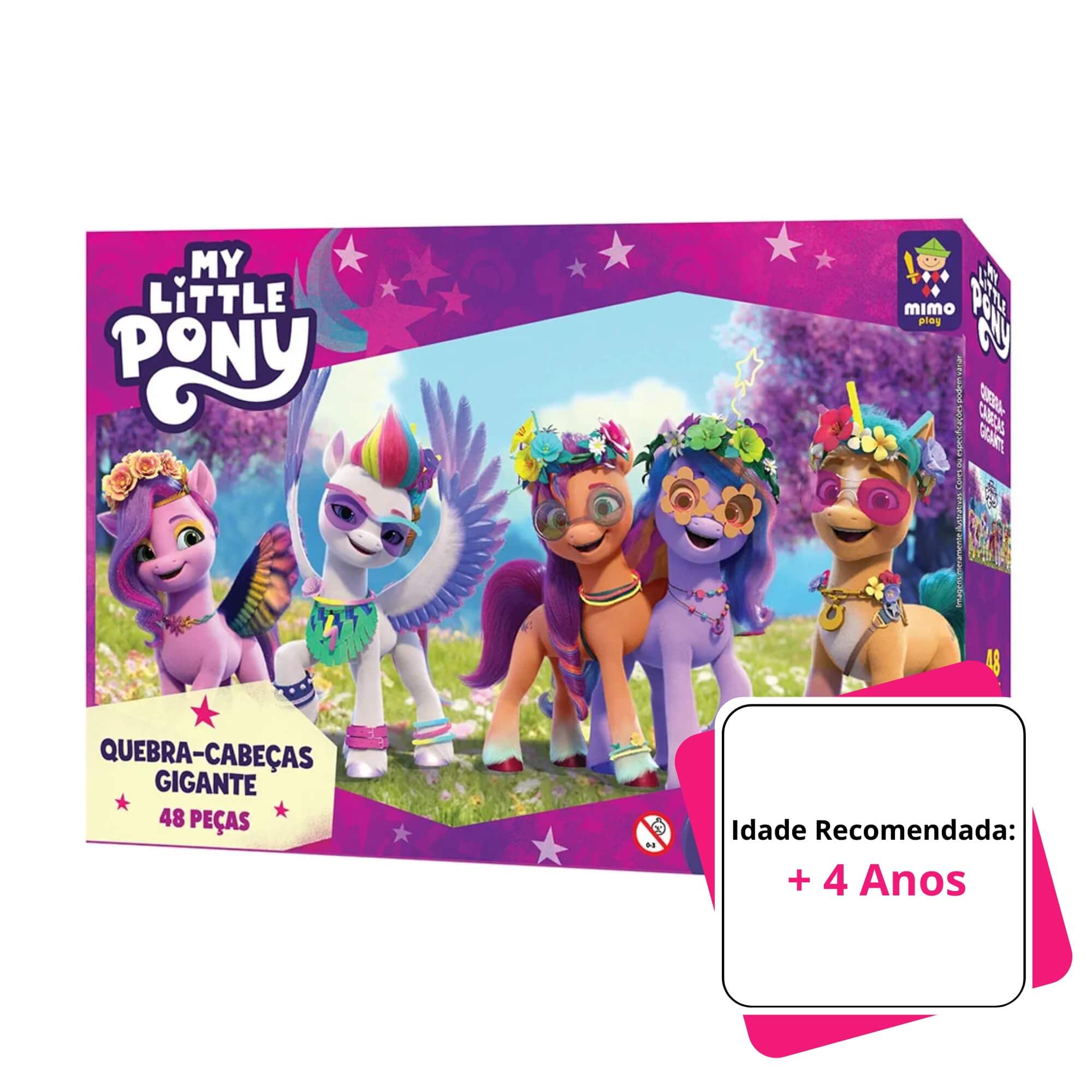 VAR Quebra-Cabeça Infantil 48 Peças Gigantes My Little Pony - Mimo Toys Tema:Festas das Amigas