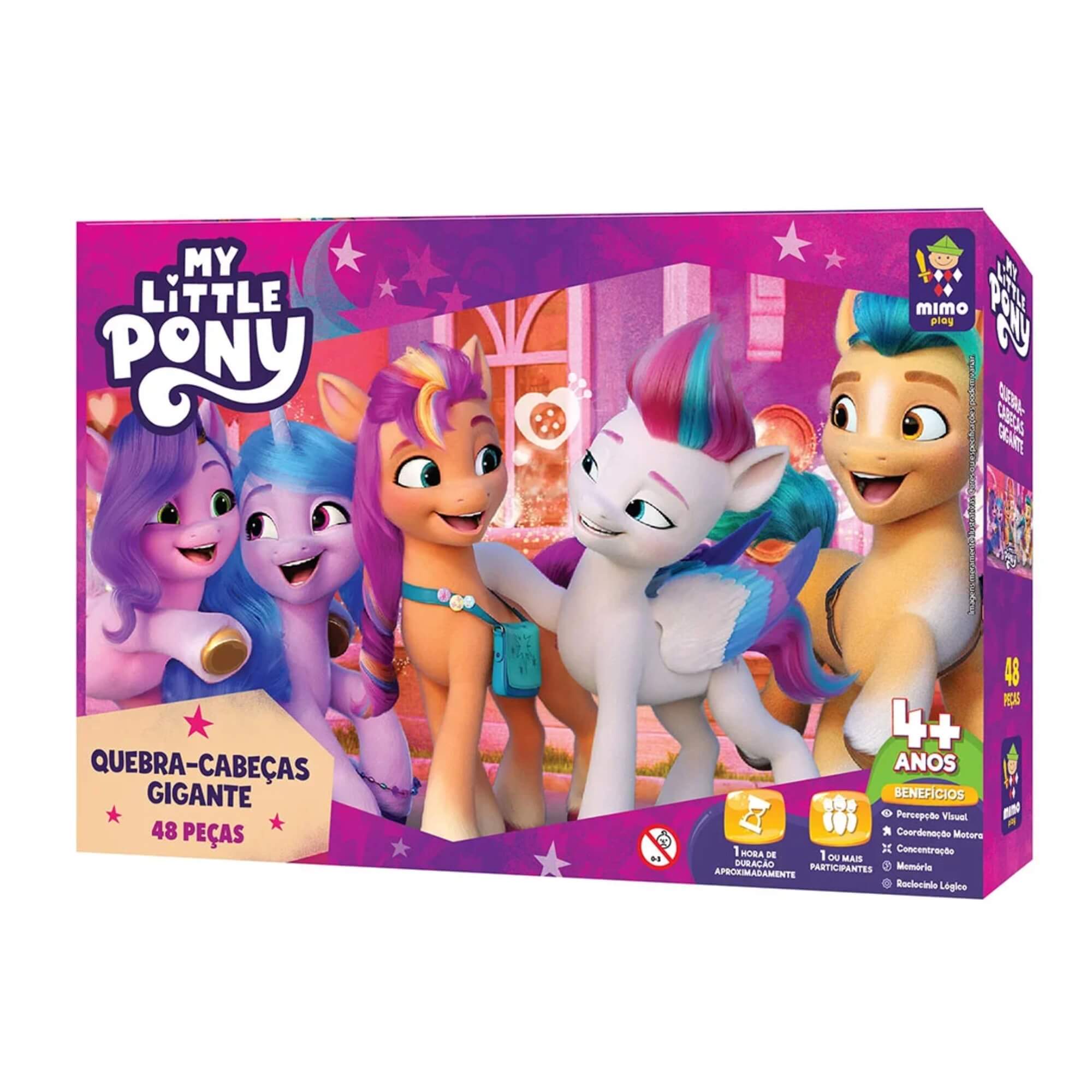VAR Quebra-Cabeça Infantil 48 Peças Gigantes My Little Pony - Mimo Toys Tema:Festa dos Sonhos