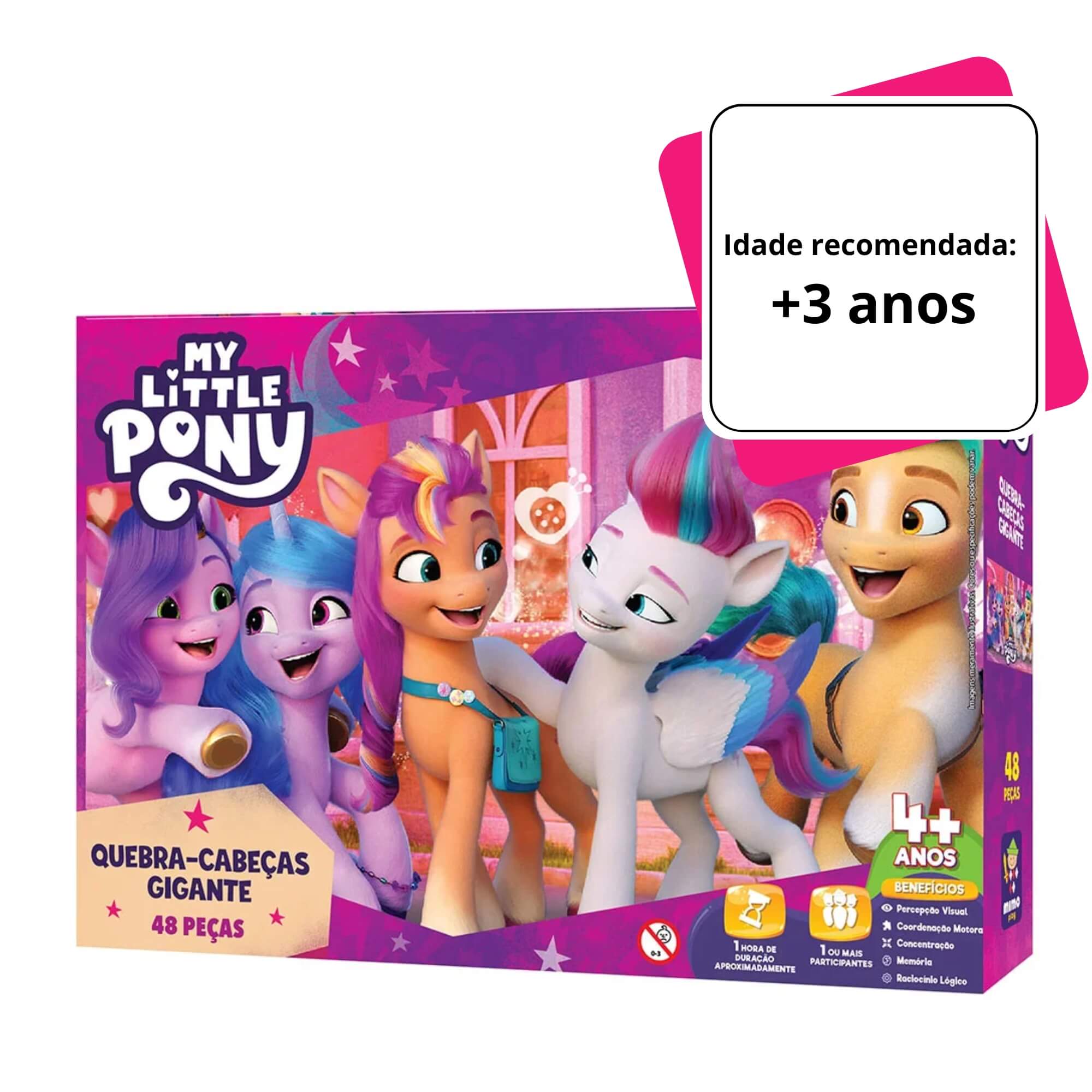 VAR Quebra-Cabeça Infantil 48 Peças Gigantes My Little Pony - Mimo Toys Tema:Festa dos Sonhos