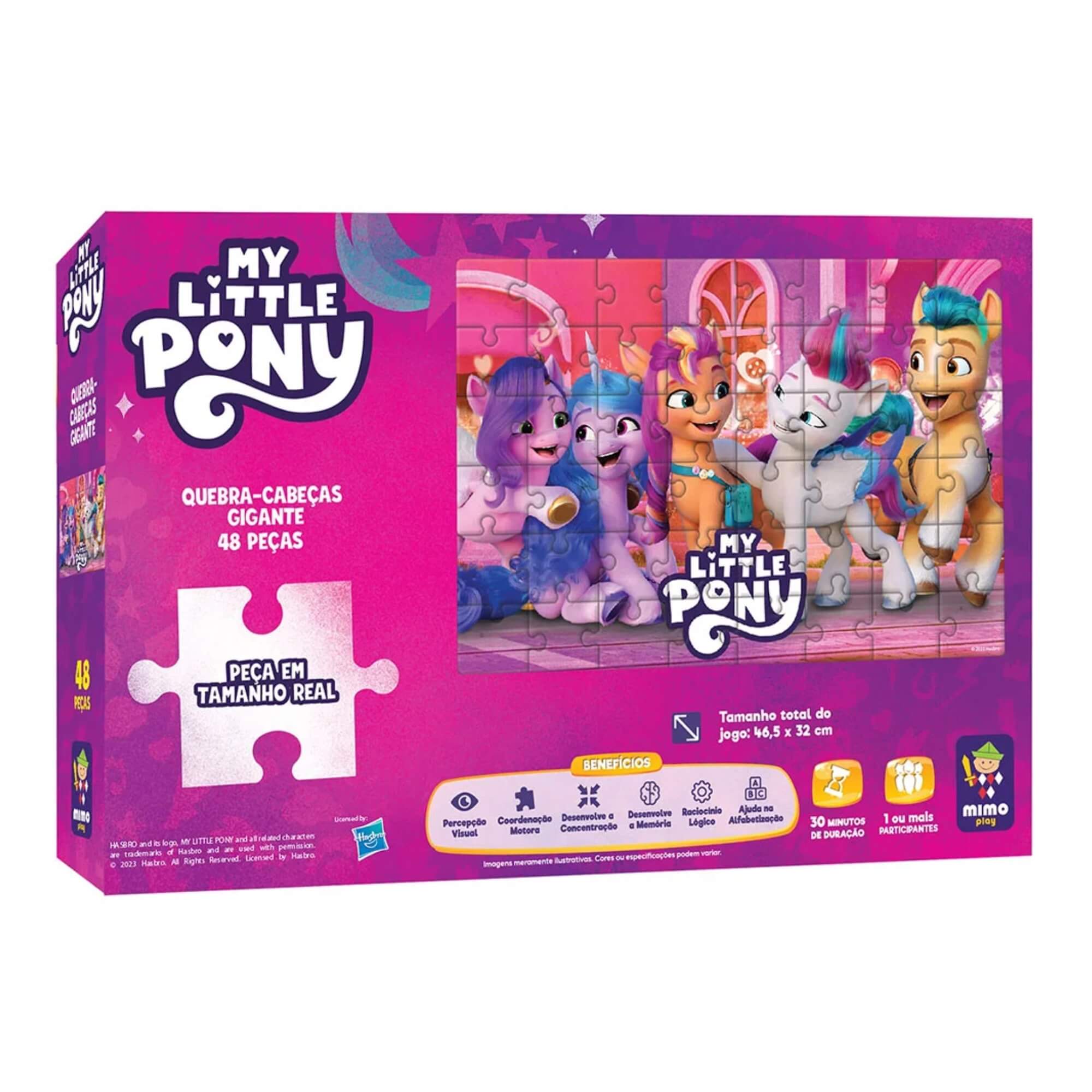 VAR Quebra-Cabeça Infantil 48 Peças Gigantes My Little Pony - Mimo Toys Tema:Festa dos Sonhos