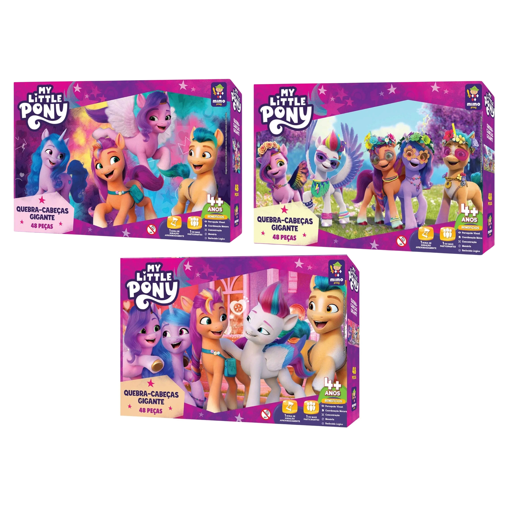 VAR Quebra-Cabeça Infantil 48 Peças Gigantes My Little Pony - Mimo Toys