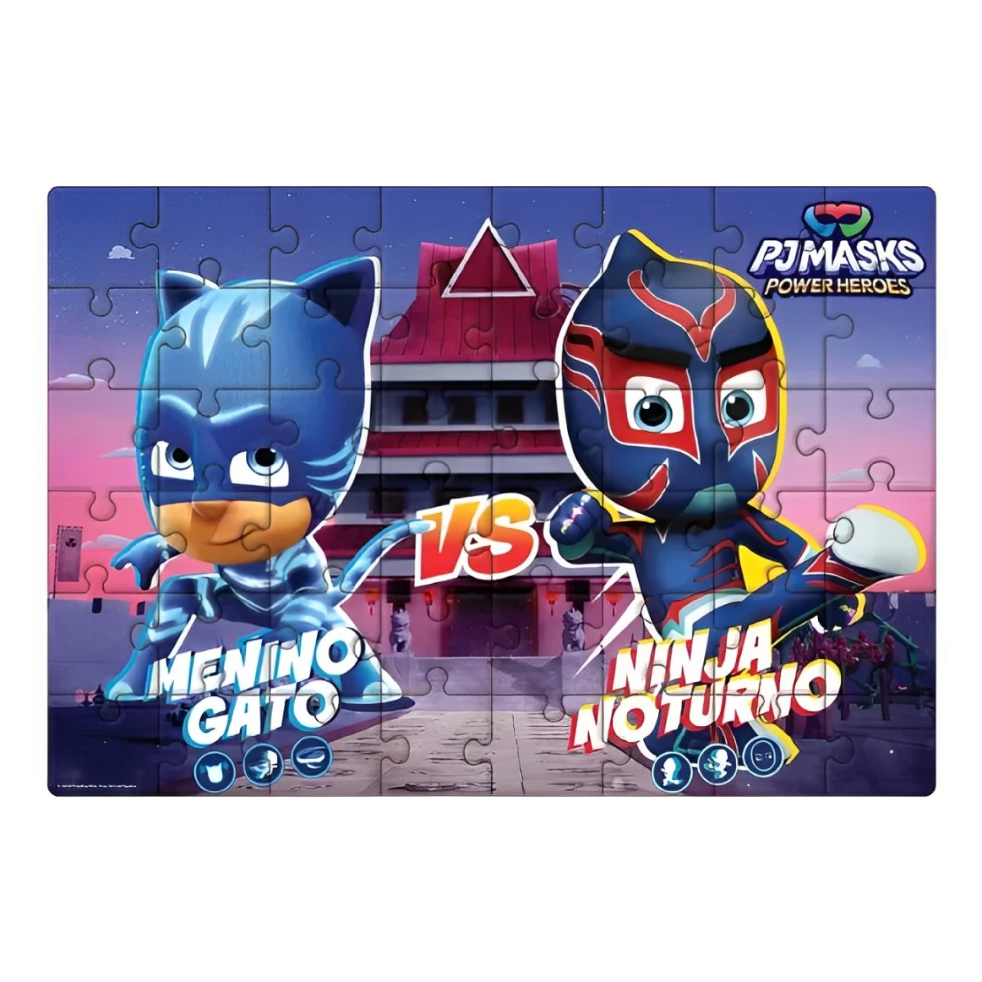 VAR Quebra-cabeca Infantil 48 Peças Gigante PJ Masks Mimo Toys Personagem:Menino Gato