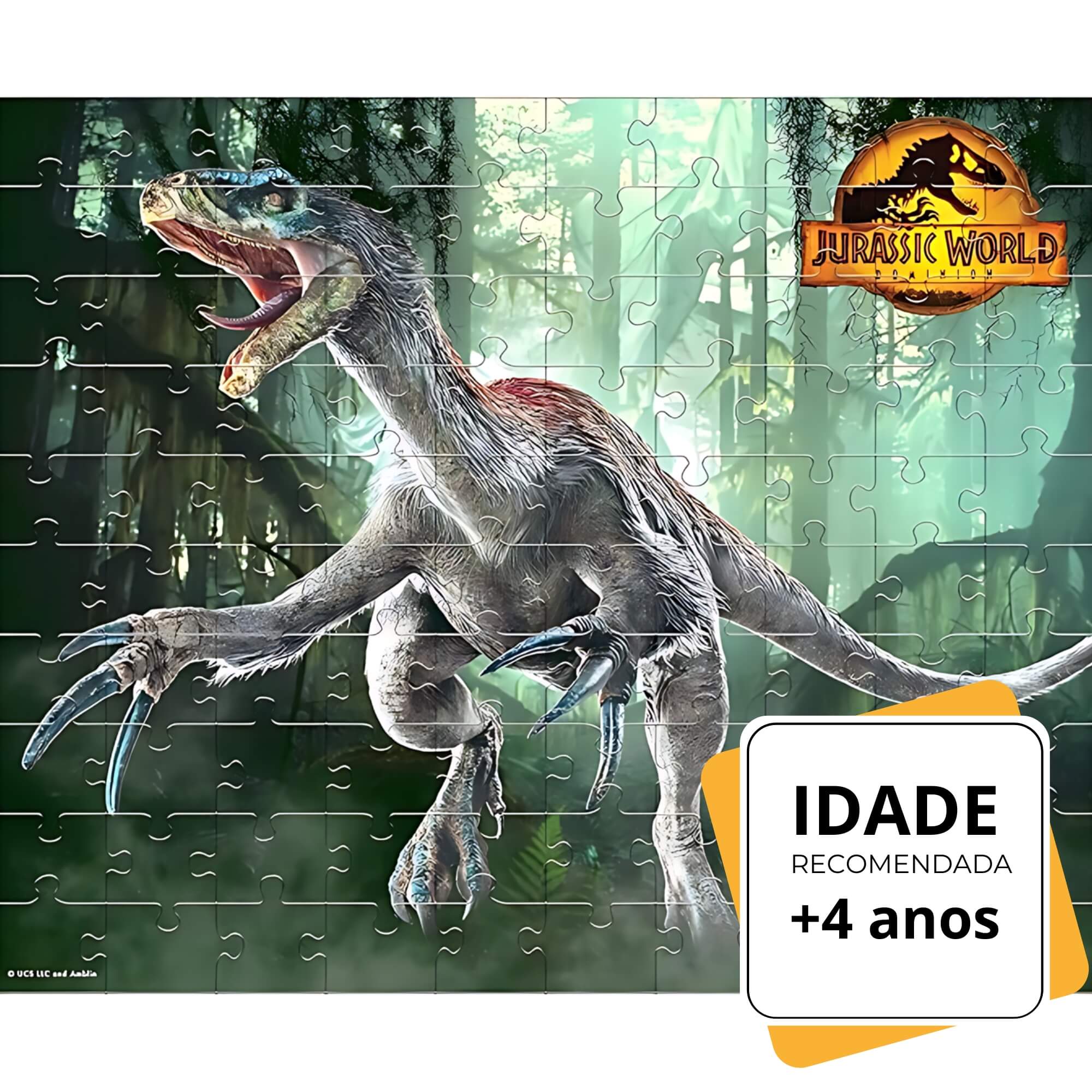 VAR Dinossauro 1x Quebra-Cabeça 100 Peças Jurassic World - Mimo Toys Dinossauro:Therizinosaurus