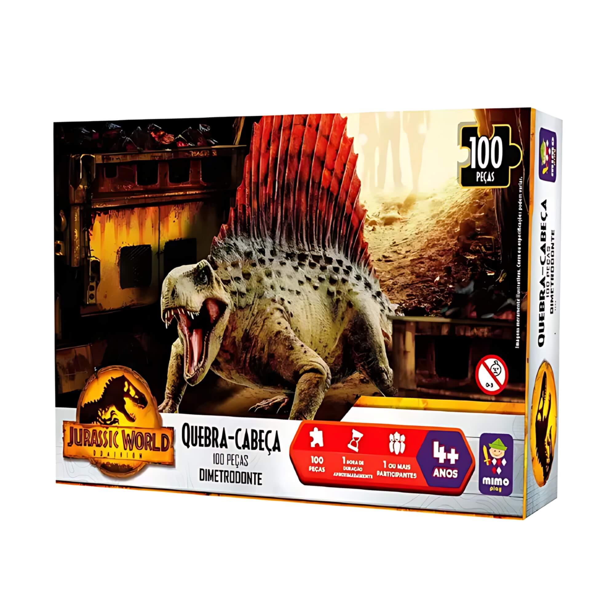 VAR Dinossauro 1x Quebra-Cabeça 100 Peças Jurassic World - Mimo Toys Dinossauro:Dimetrodonte