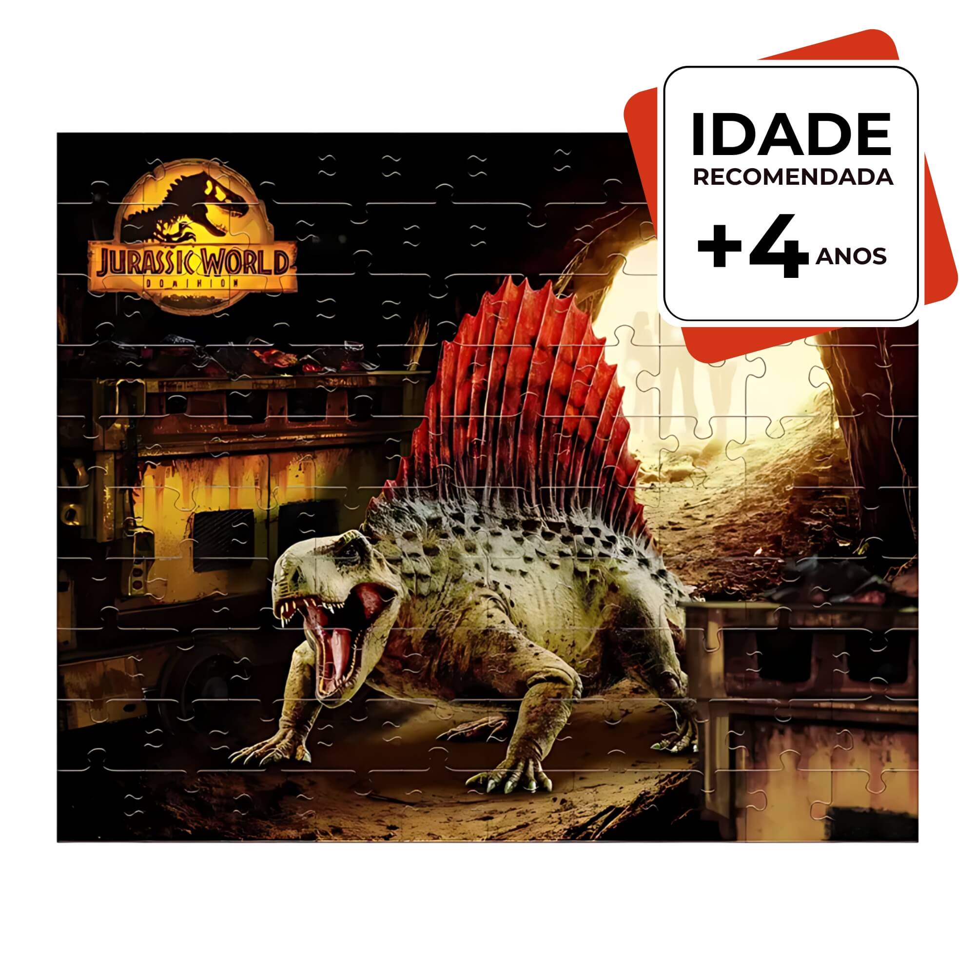 VAR Dinossauro 1x Quebra-Cabeça 100 Peças Jurassic World - Mimo Toys Dinossauro:Dimetrodonte
