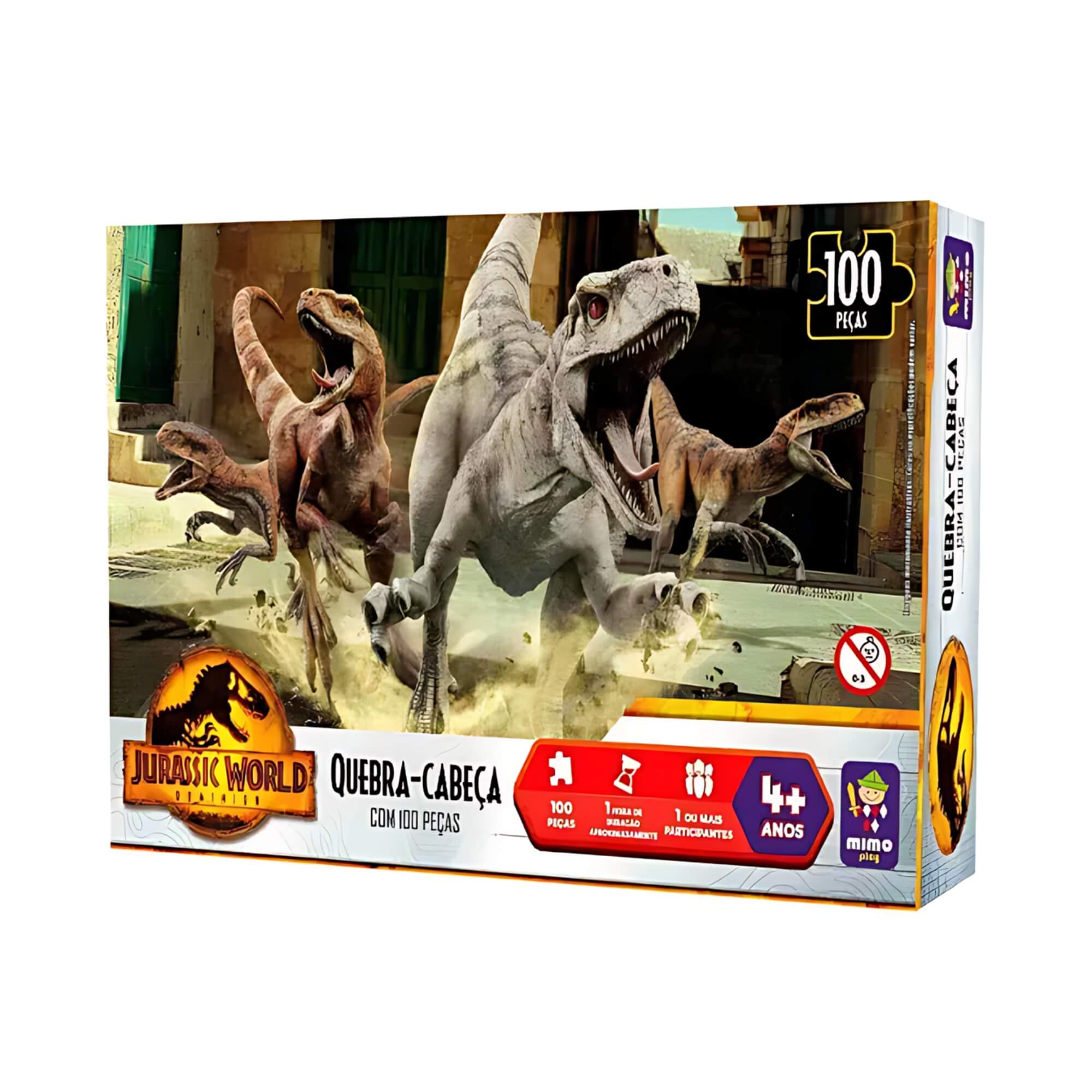 VAR Dinossauro 1x Quebra-Cabeça 100 Peças Jurassic World - Mimo Toys Dinossauro:Atrociraptors