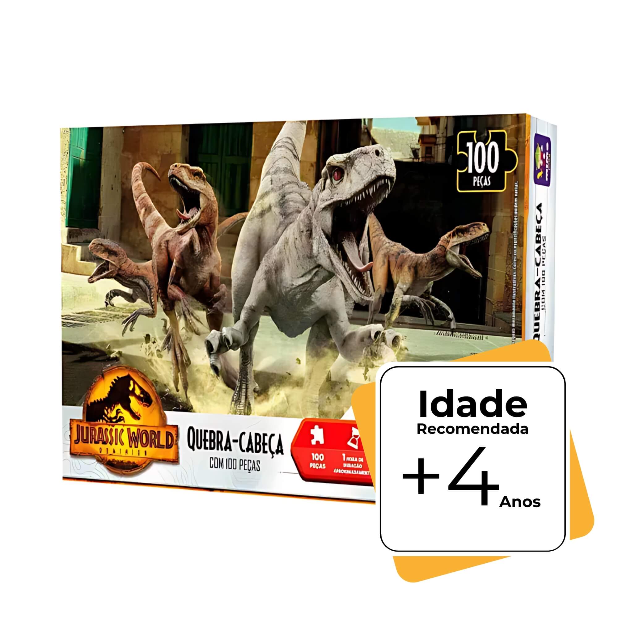 VAR Dinossauro 1x Quebra-Cabeça 100 Peças Jurassic World - Mimo Toys Dinossauro:Atrociraptors