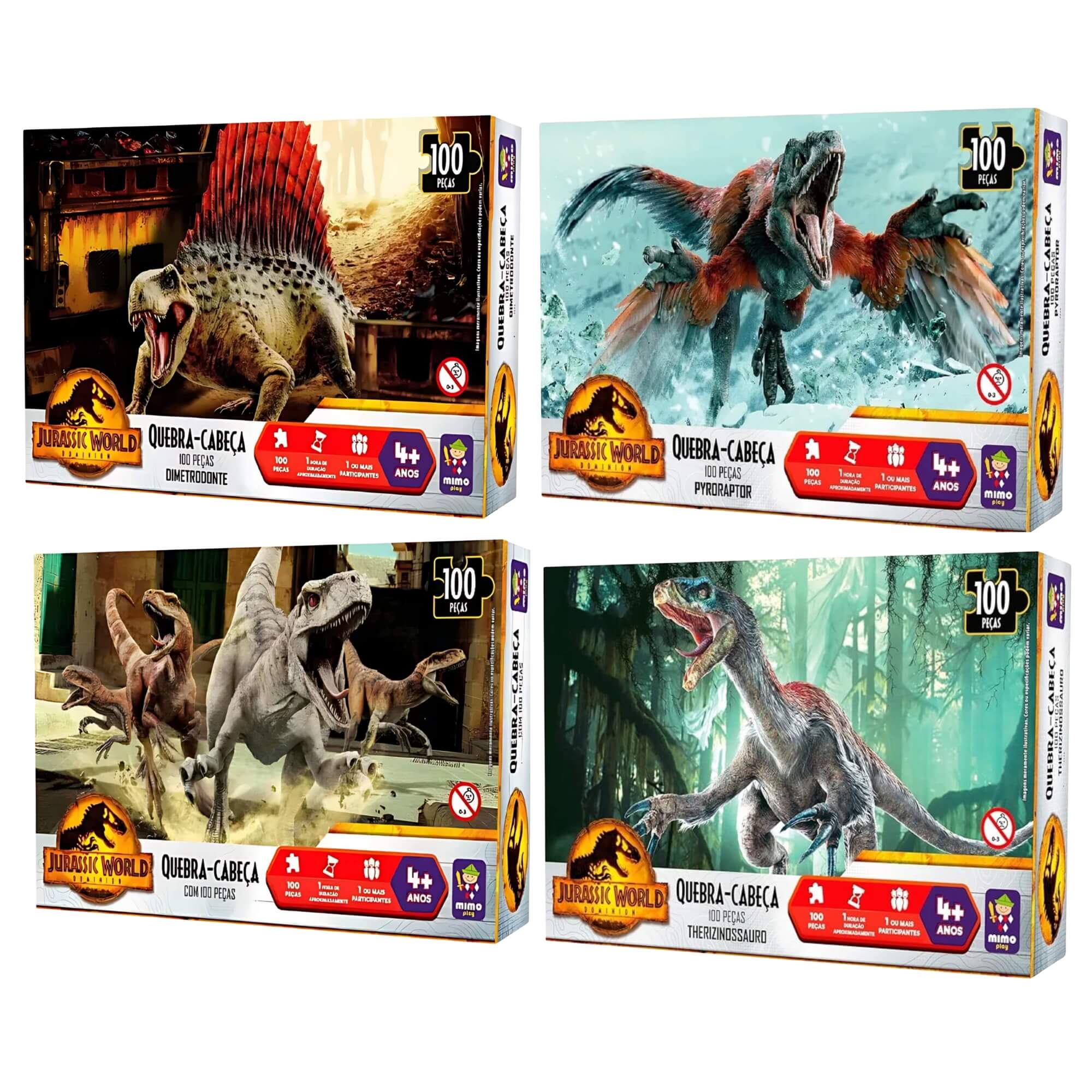 VAR Dinossauro 1x Quebra-Cabeça 100 Peças Jurassic World - Mimo Toys