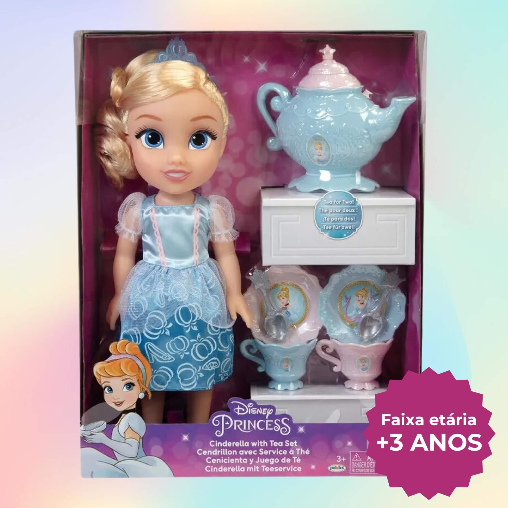 VAR Princesas da Disney 1x Boneca Hora do Chá - MultiKids Princesa:Cinderela