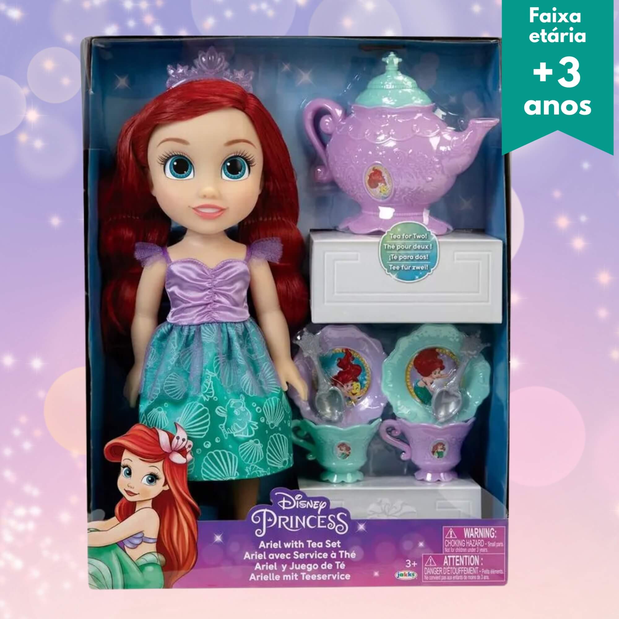 VAR Princesas da Disney 1x Boneca Hora do Chá - MultiKids Princesa:Ariel