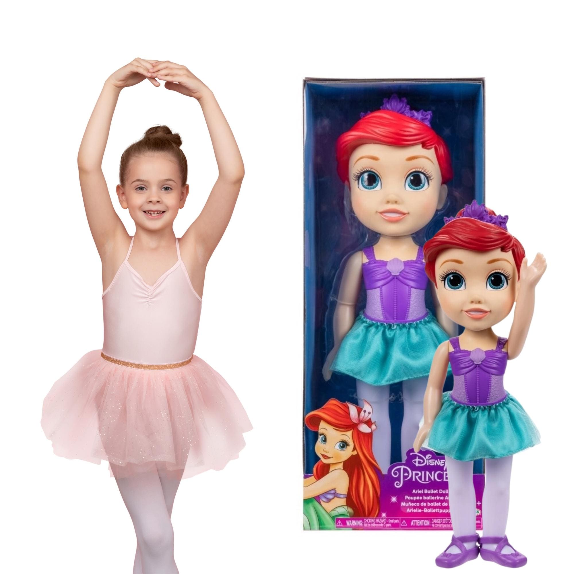VAR Princesas da Disney 1x Boneca Bailarina Articulada - MultiKids Princesa:Ariel
