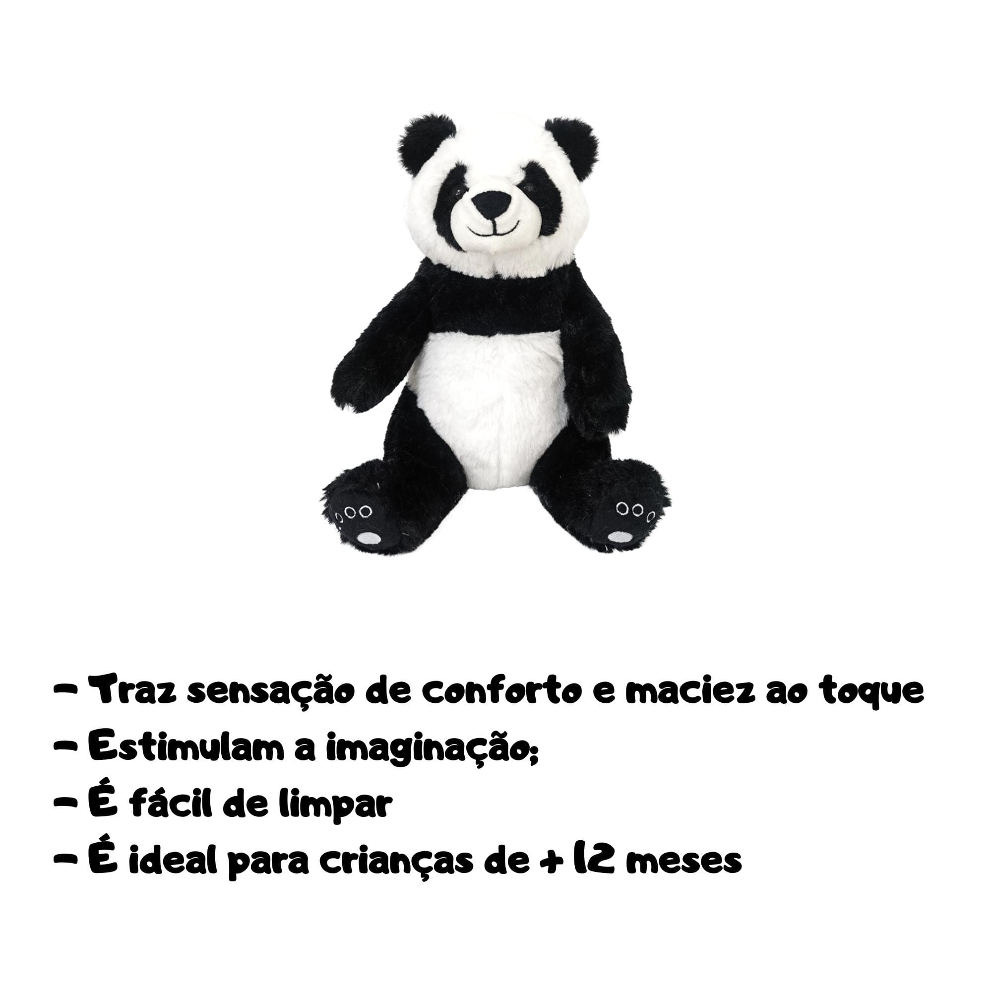 VAR Pelúcia 23cm Primeira Infância 1x Unidade - MultiKids Pelúcia:Panda