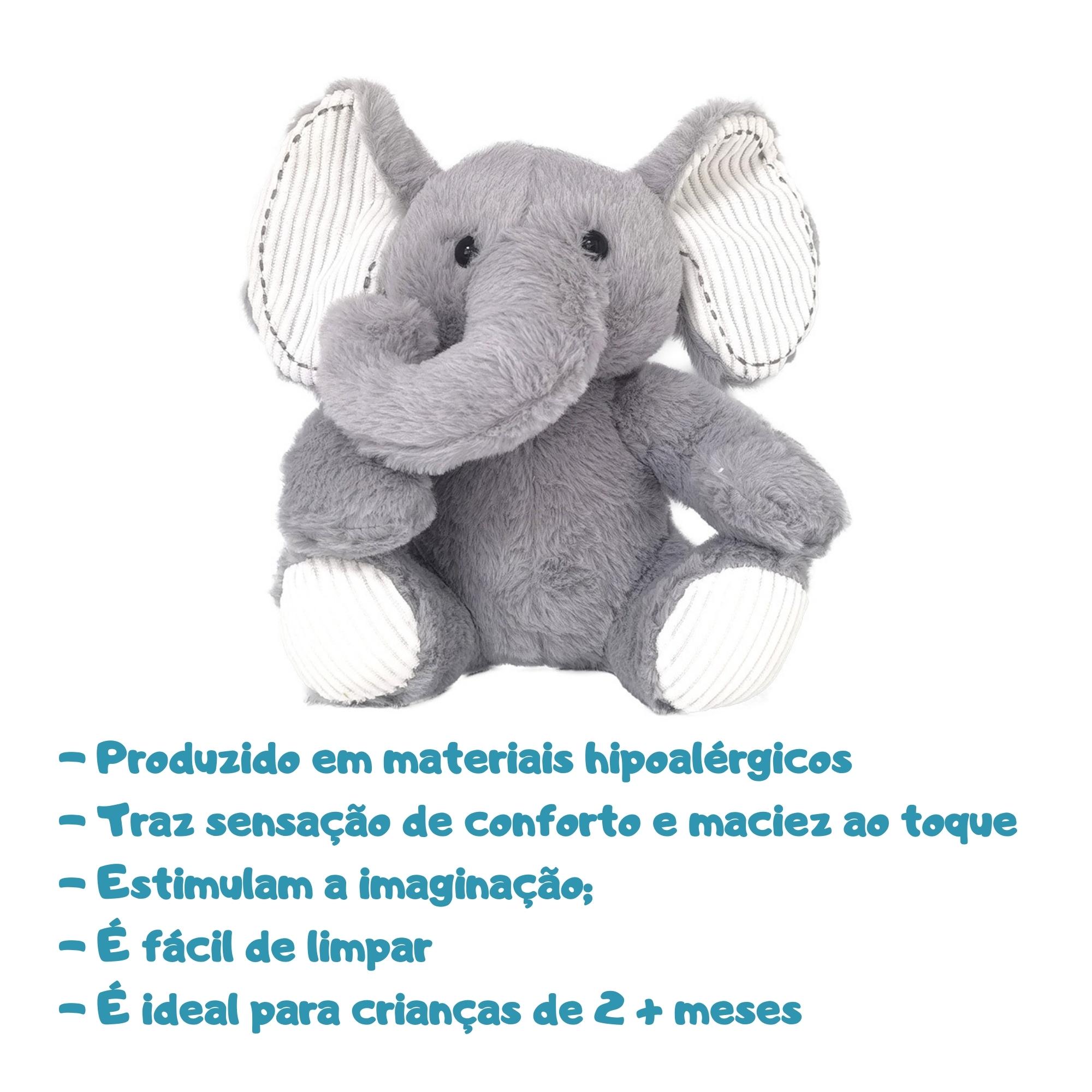 VAR Pelúcia 23cm Primeira Infância 1x Unidade - MultiKids Pelúcia:Elefante