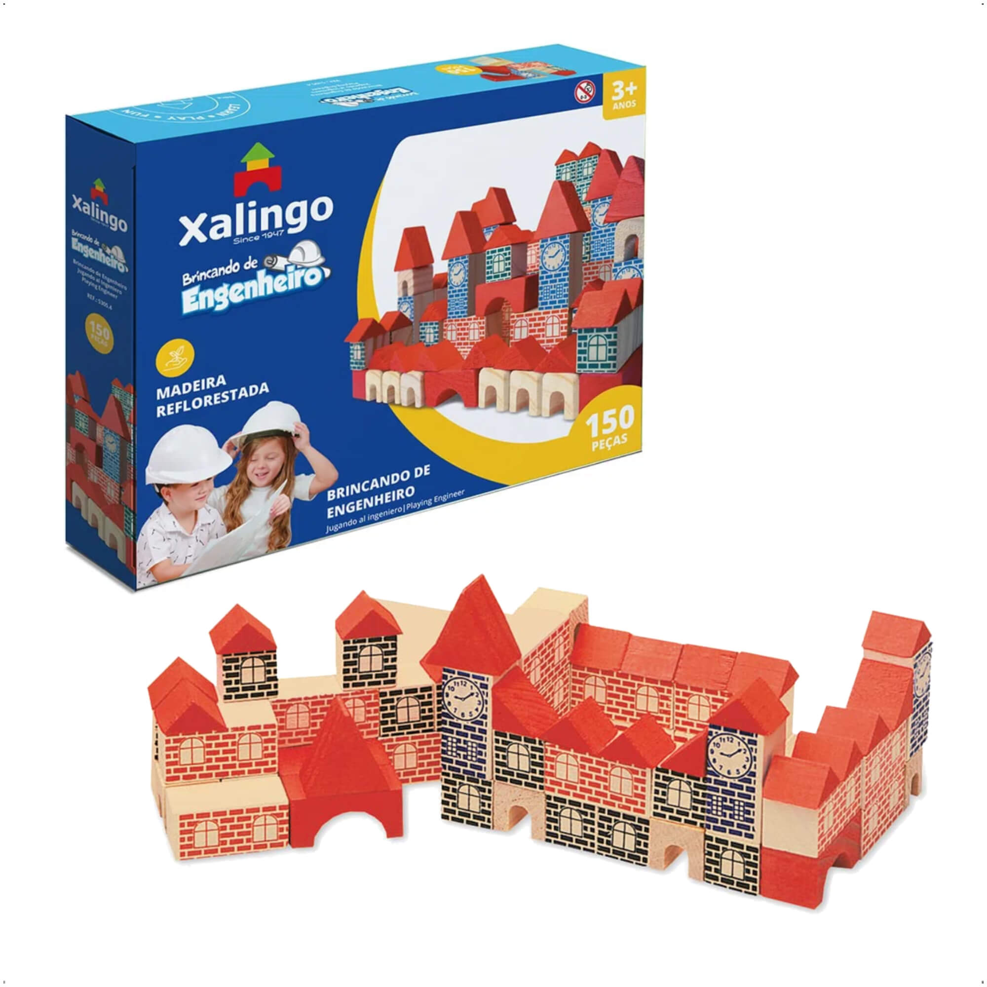 VAR Blocos P/ Montar 1x Brincando de Engenheiro - Xalingo Quantidade:150 Peças