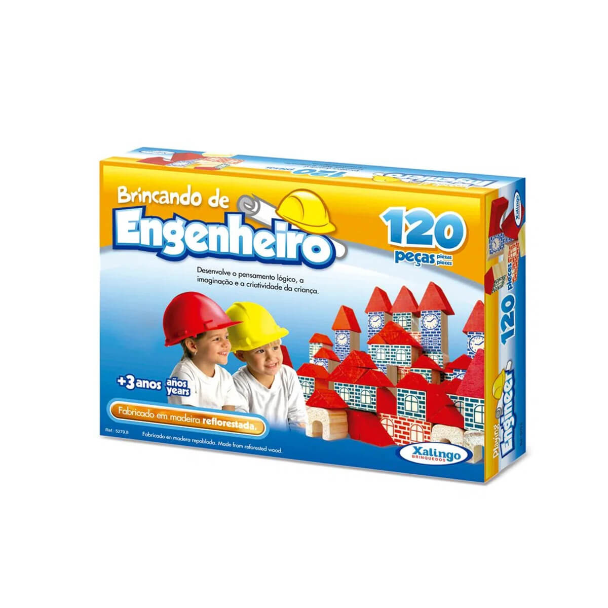 VAR Blocos P/ Montar 1x Brincando de Engenheiro - Xalingo Quantidade:120 Peças