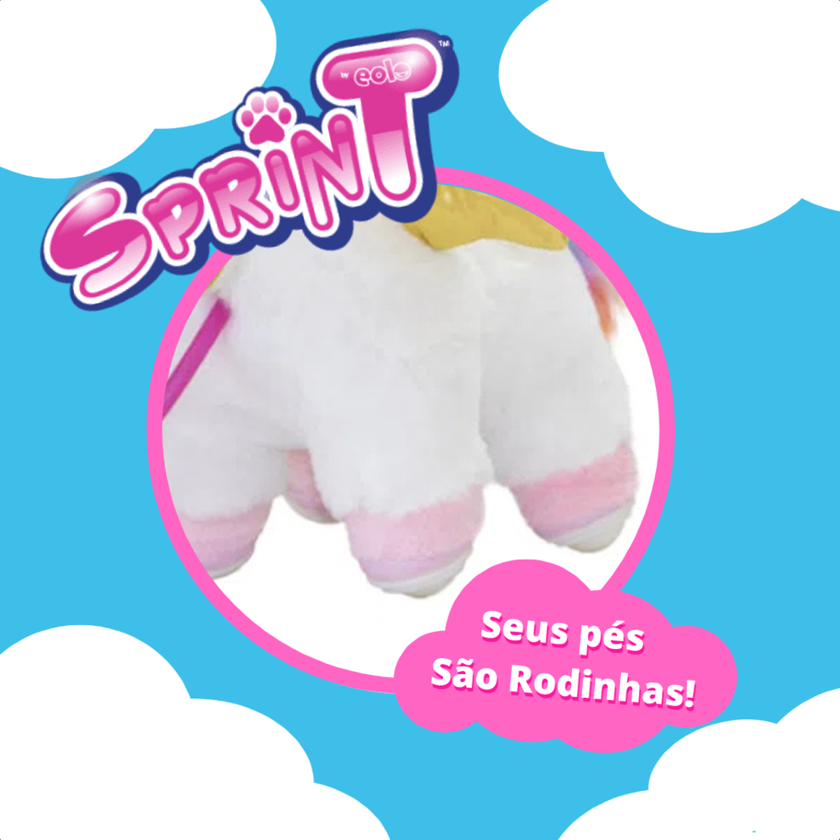 VAR Brinquedo Pelúcia Interativo C/Coleira Walking Petz C/ Sons e Movimentos - MultiKids Unicórnio