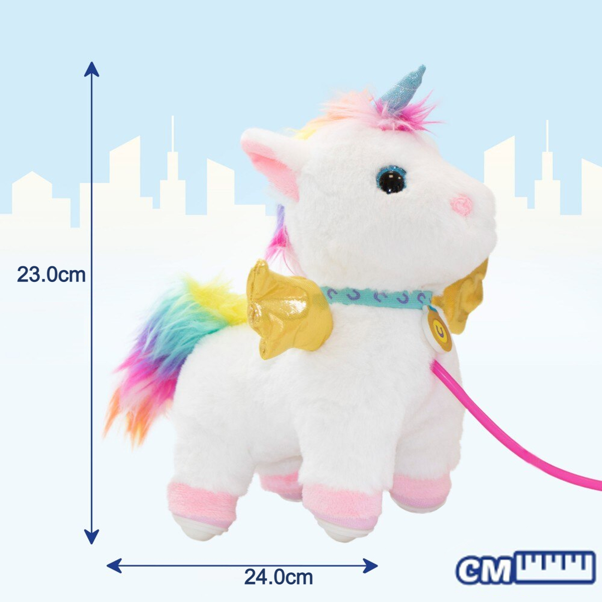 VAR Brinquedo Pelúcia Interativo C/Coleira Walking Petz C/ Sons e Movimentos - MultiKids Unicórnio