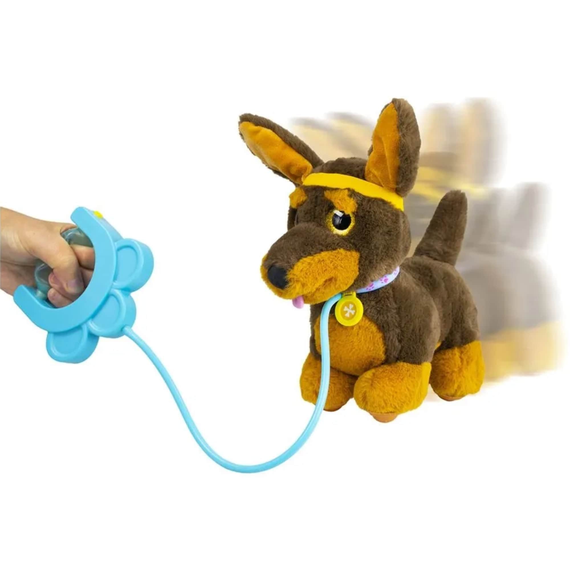 VAR Brinquedo Pelúcia Interativo C/Coleira Walking Petz C/ Sons e Movimentos - MultiKids Salsicha