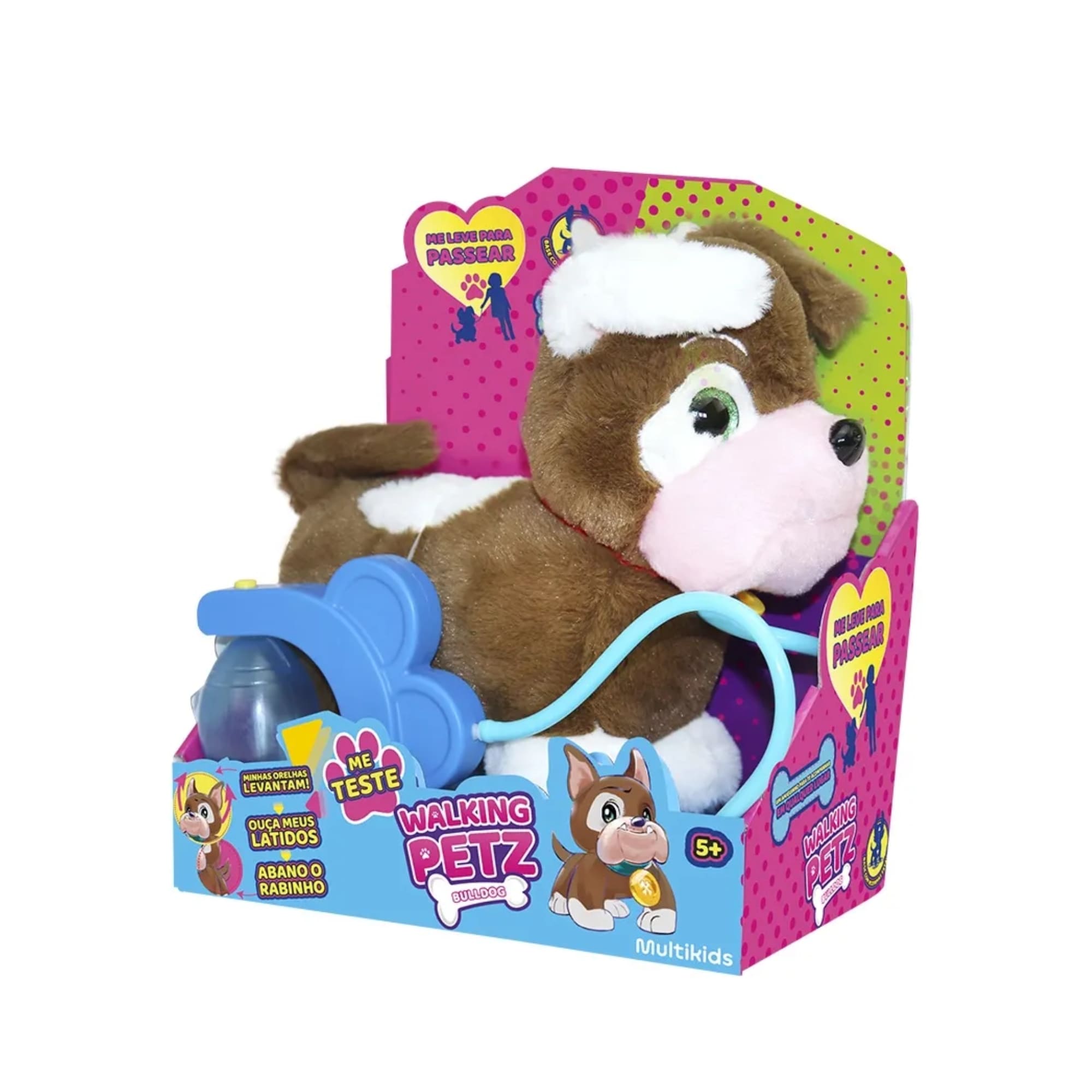 VAR Brinquedo Pelúcia Interativo C/Coleira Walking Petz C/ Sons e Movimentos - MultiKids