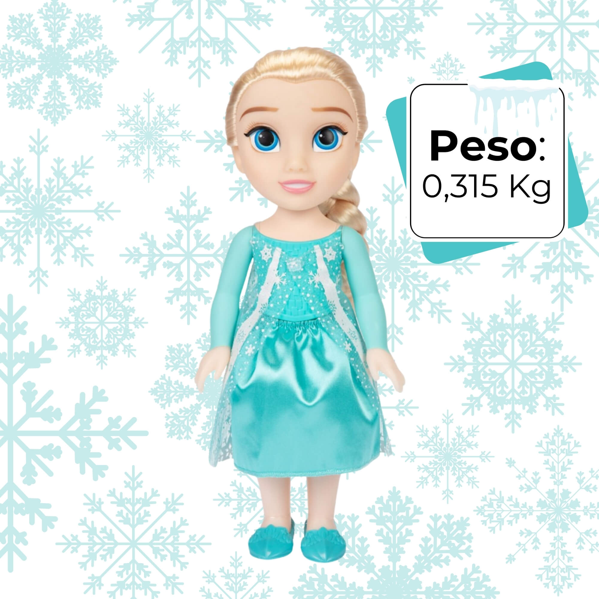 Boneca Infantil Articulada Toddler Frozen Elsa 38cm Multikids - BR2210