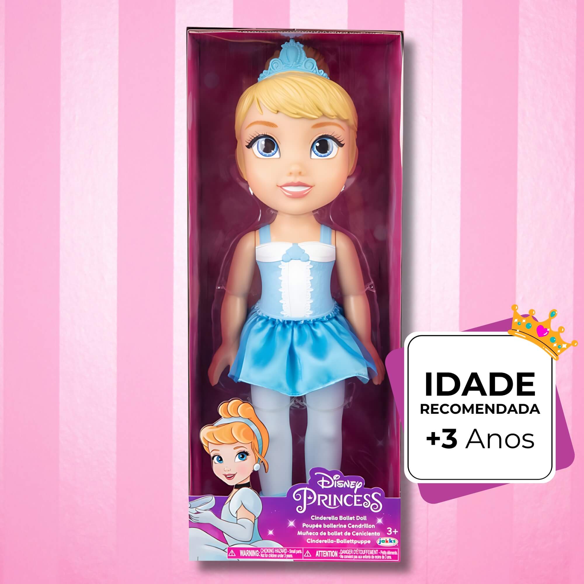 Boneca Bailarina Princesas Disney Cinderela 38cm Multikids - BR2207