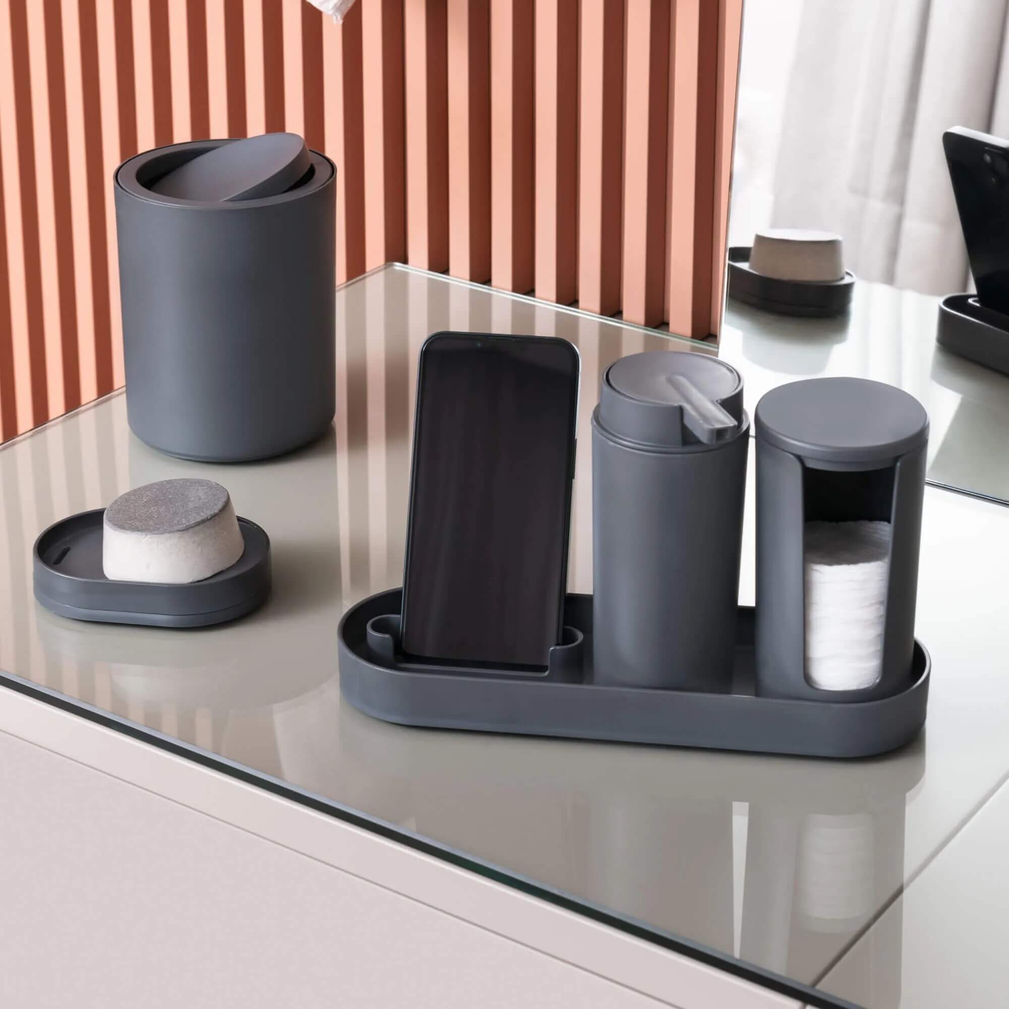 VAR Bandeja C/ Porta Celular 1x Unidade Coza Serene - Brinox Cor:Cinza Chumbo