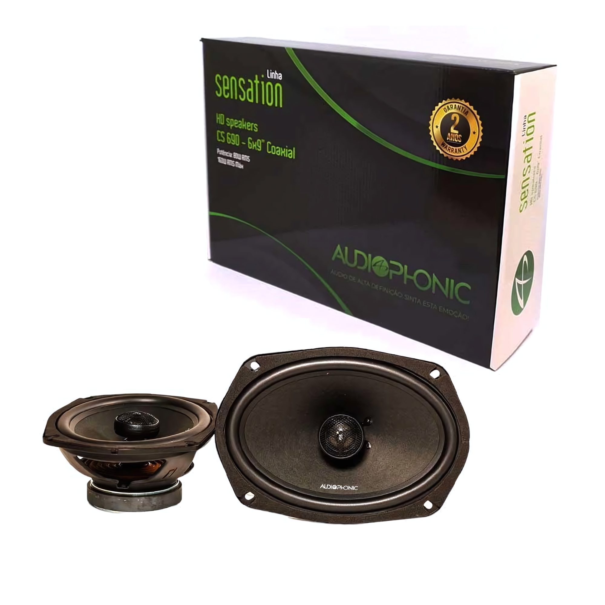 Kit Alto-falante Coaxial Sensation 80WRMS 4 Ohms Audiophonic - CS 690