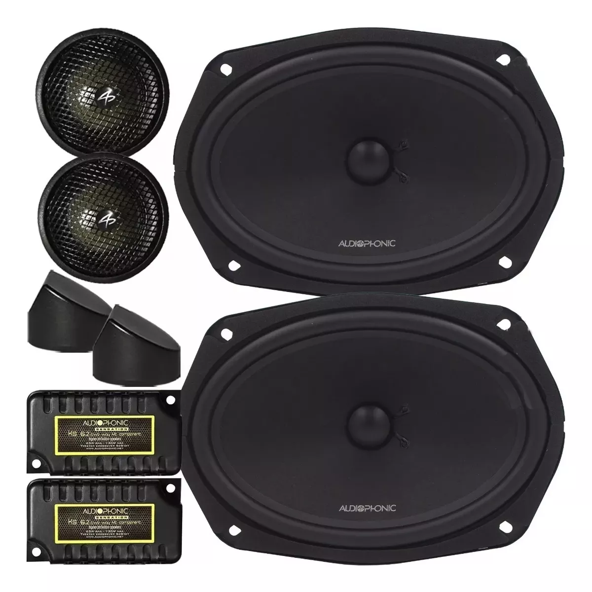 Kit Par de Alto Falantes Automotivos 2 VIAS 6x9 80W Audiophonic - KS 690