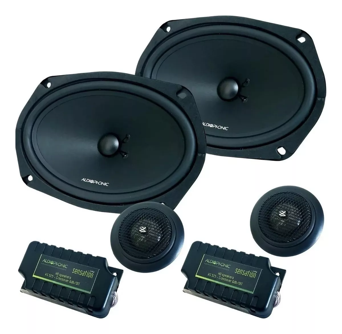 Kit Par de Alto Falantes Automotivos 2 VIAS 6x9 80W Audiophonic - KS 690