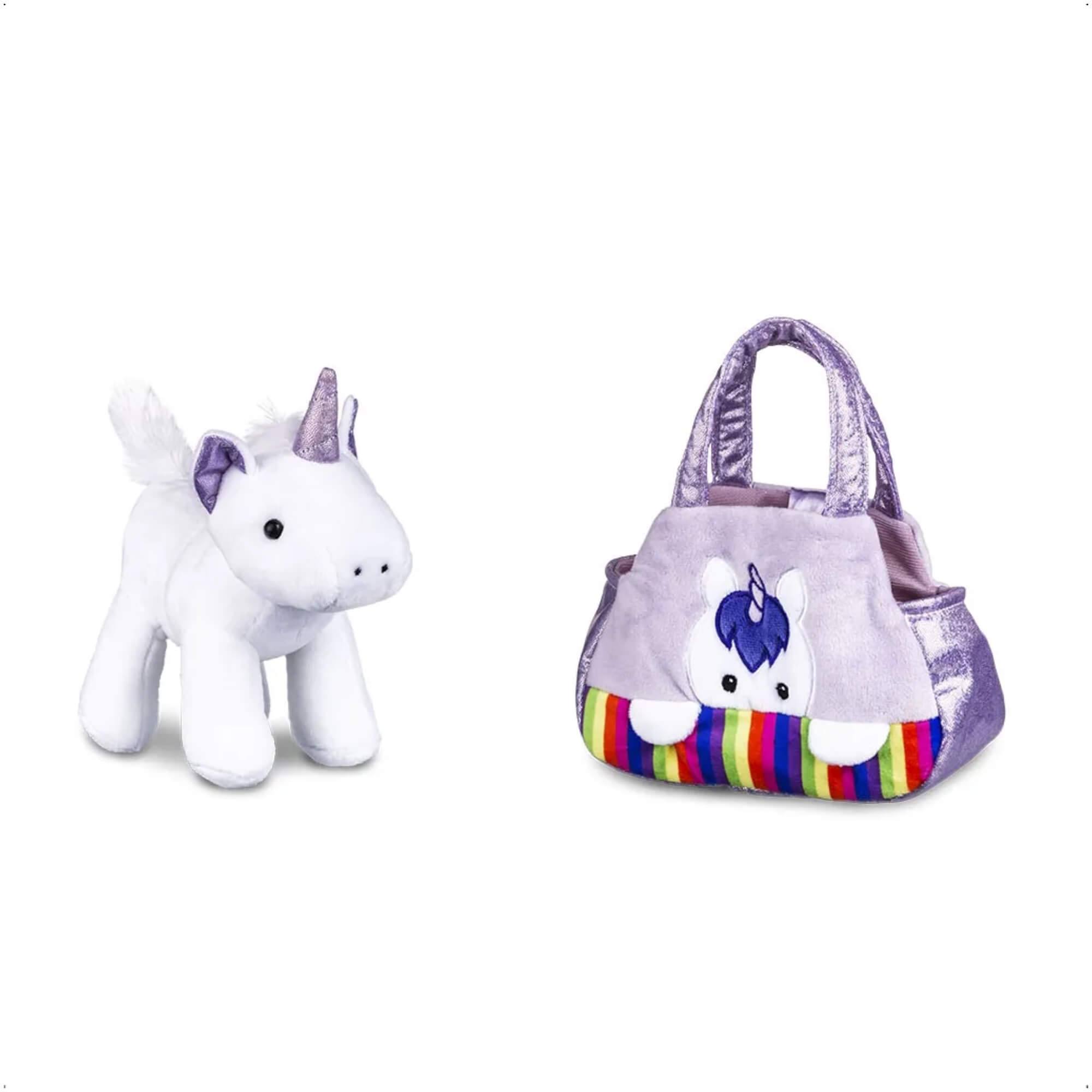 VAR Brinquedo Pelúcia 1x Bolsa Cutie Handbags C/ Bichinho - Multikids Modelo:Unicórnio