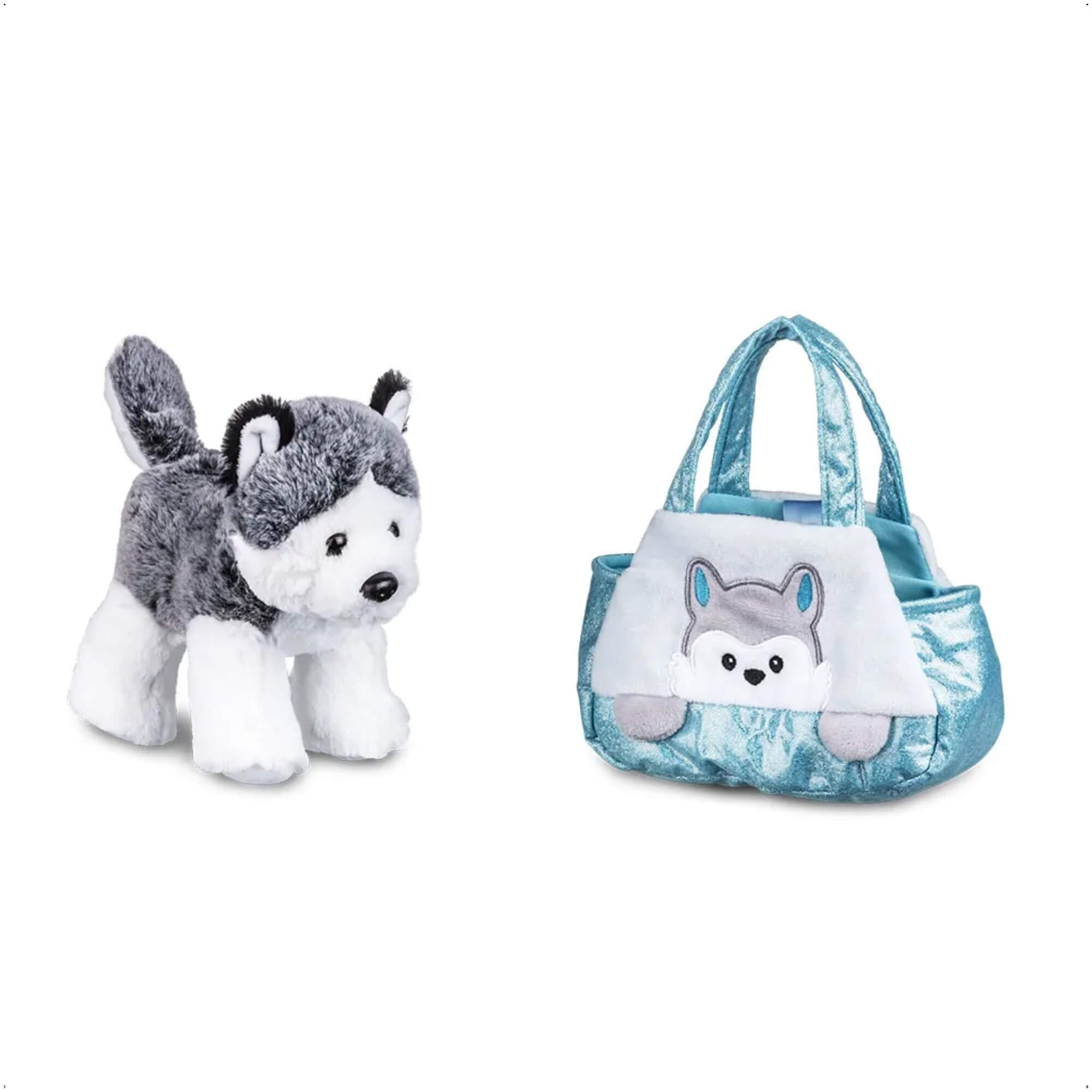 VAR Brinquedo Pelúcia 1x Bolsa Cutie Handbags C/ Bichinho - Multikids Modelo:Husky