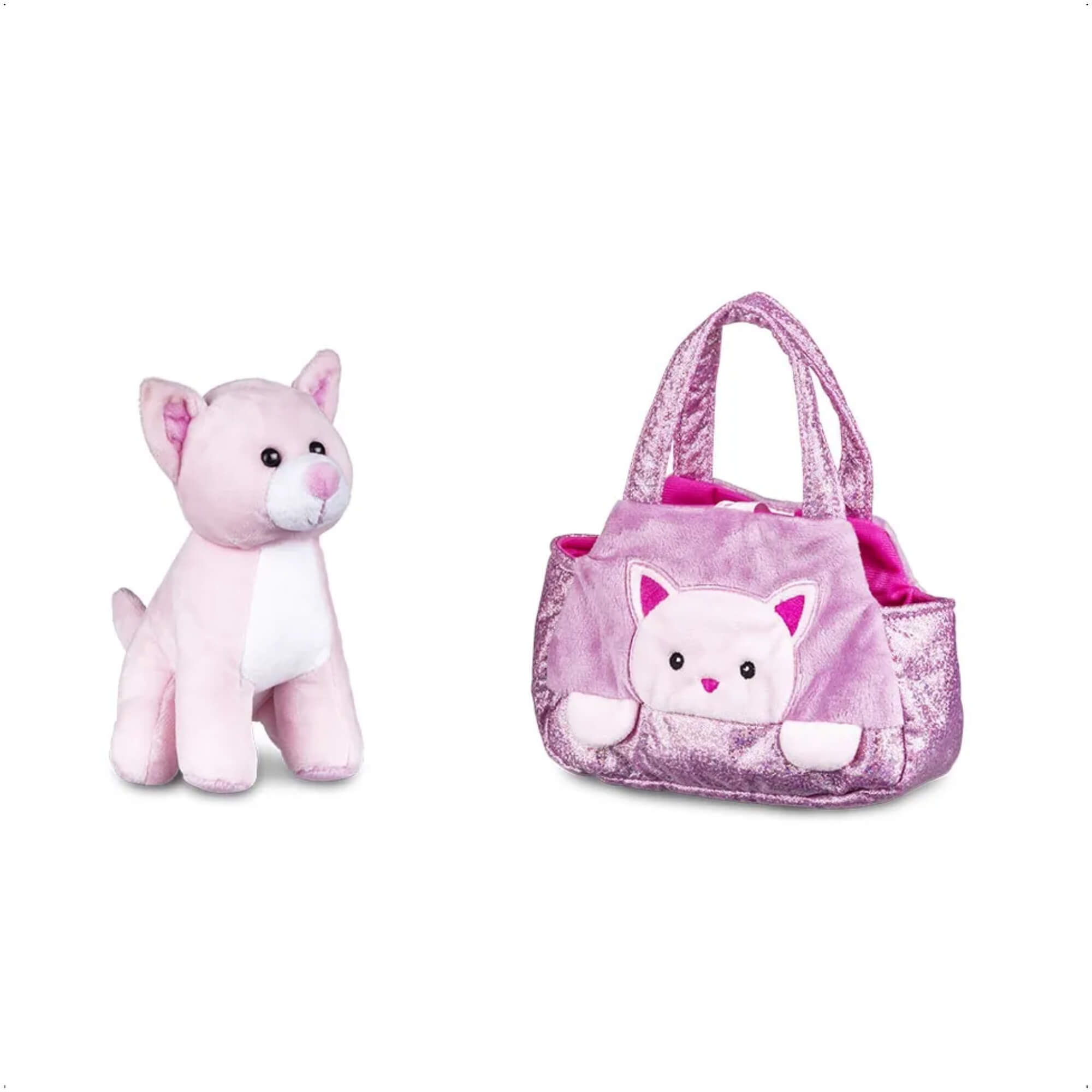 VAR Brinquedo Pelúcia 1x Bolsa Cutie Handbags C/ Bichinho - Multikids Modelo:Gato