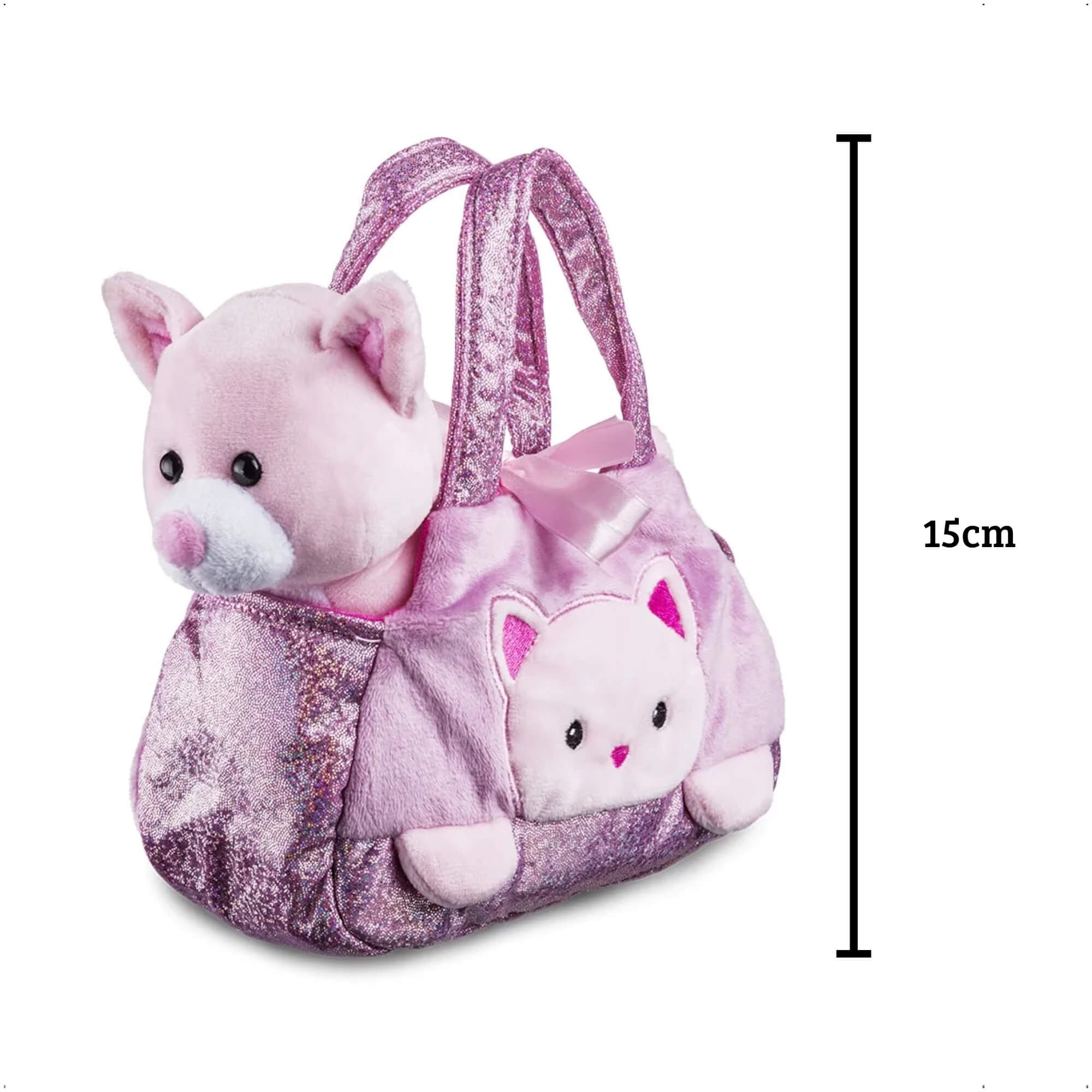 VAR Brinquedo Pelúcia 1x Bolsa Cutie Handbags C/ Bichinho - Multikids Modelo:Gato
