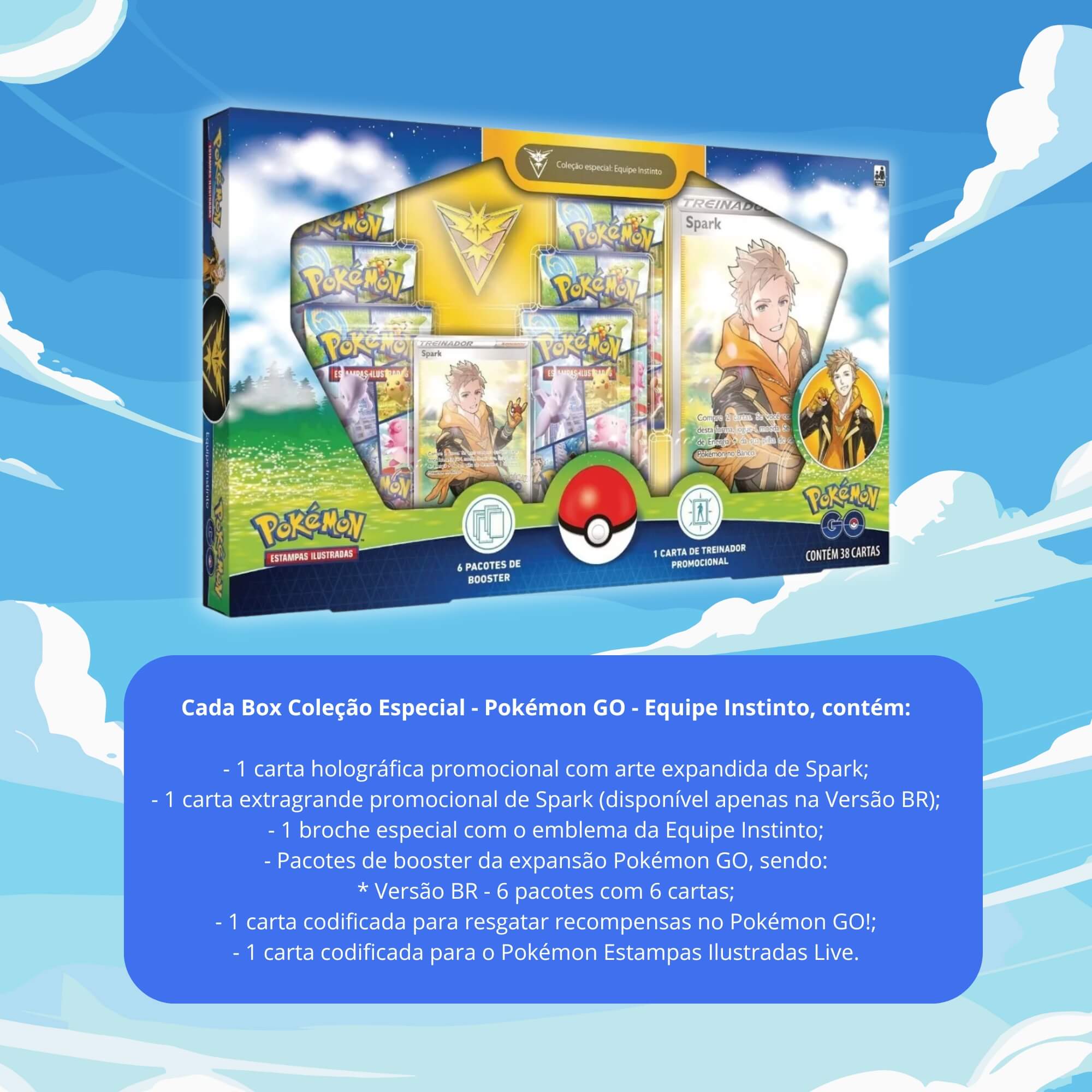 Box Coleção Especial Pokemon Go Equipe Instinto Copag - 31343