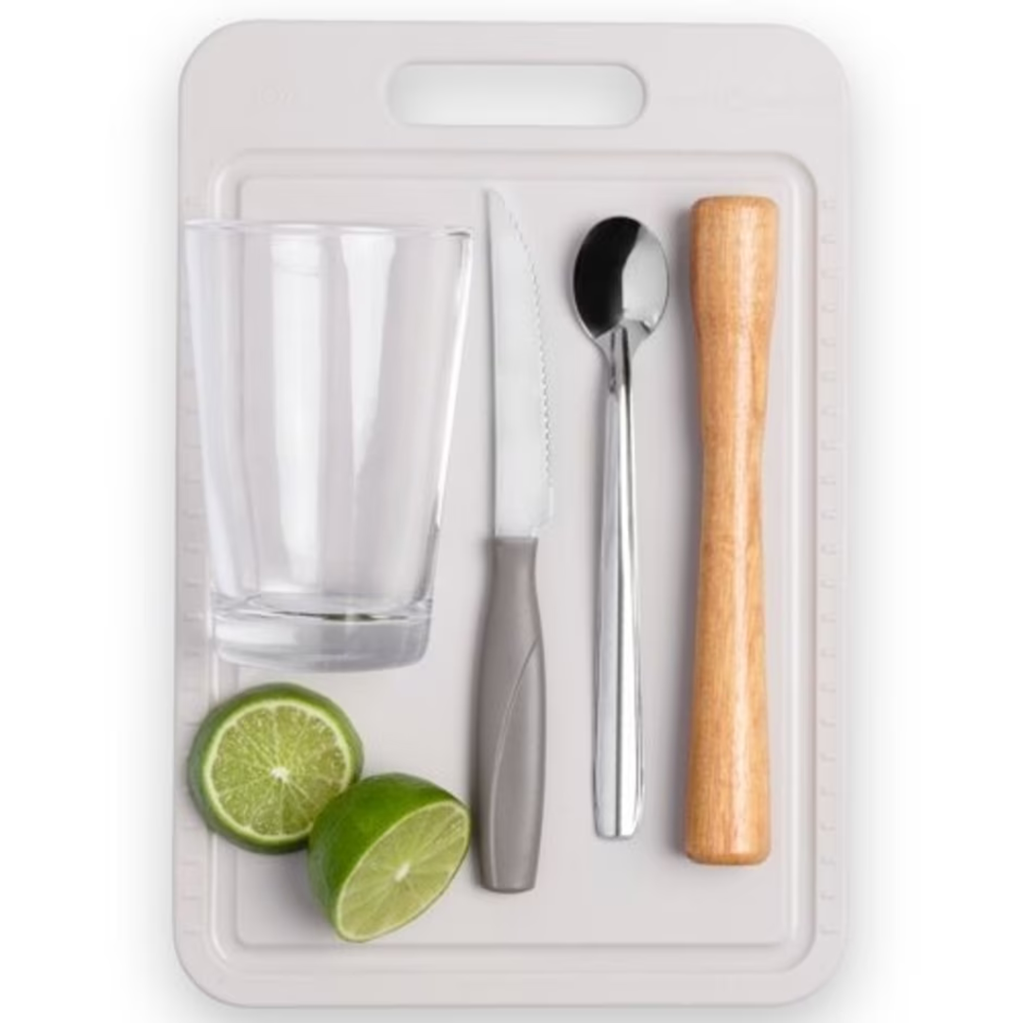 COMP Kit Caipirinha 5 Peças Brinox + Pegador de Churrasco Tramontina
