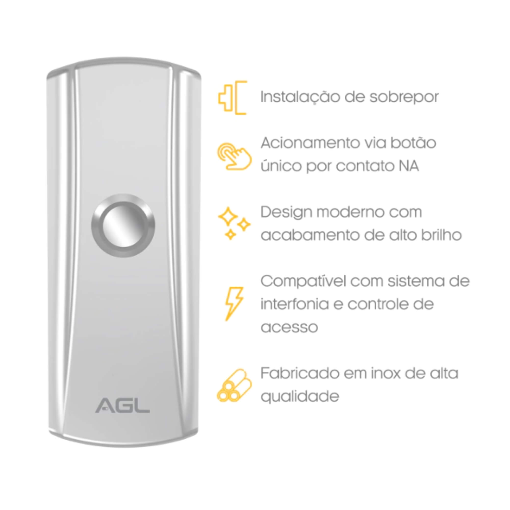 Botoeira Inox de Sobrepor AGL - 1203025