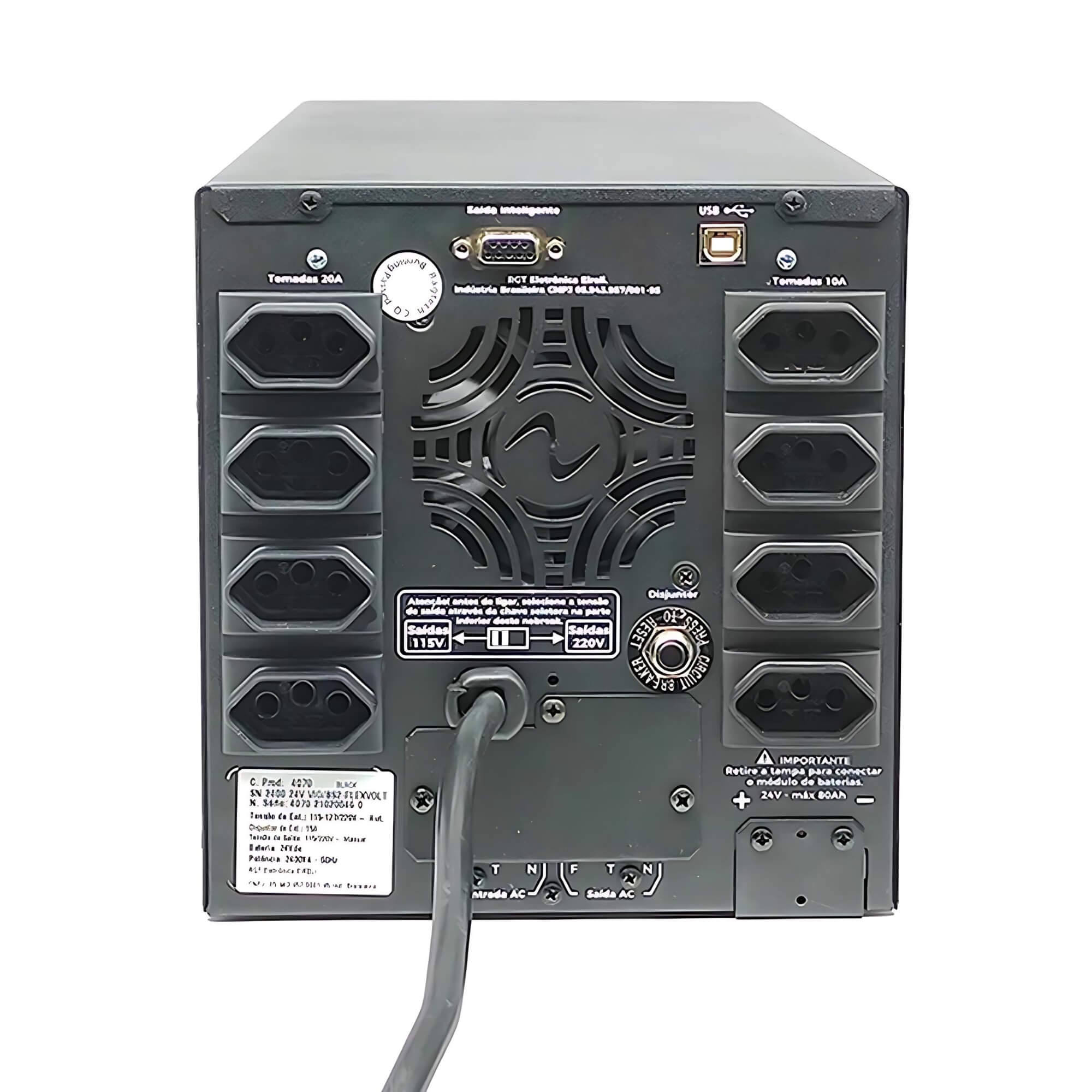 Nobreak Senoidal Seniun Bivolt 2400va IN 220V/115V/127V OUT 220V/115V 4 Baterias Ragtech - 20SNM4073
